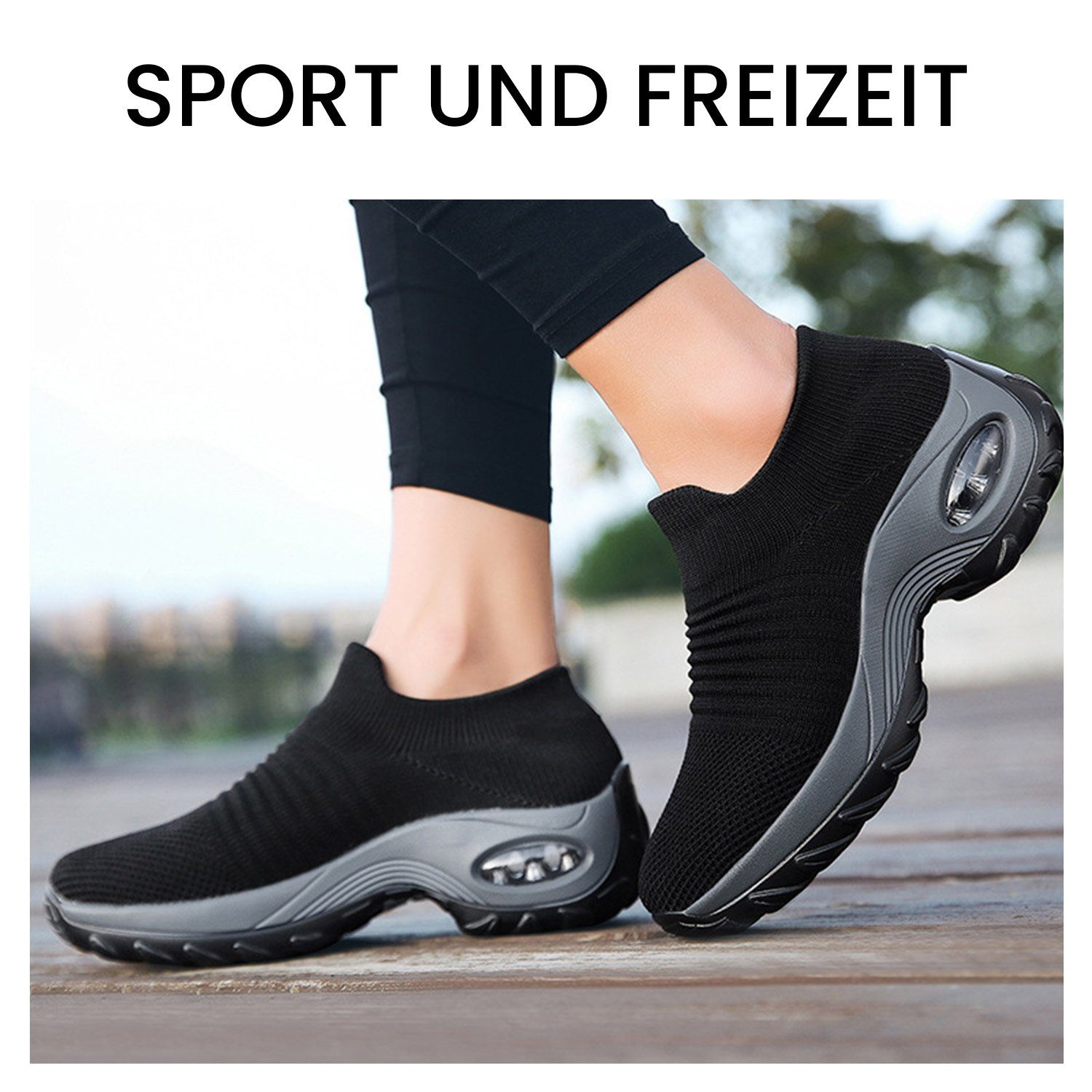 Walkingschuhe Sneaker Slip On Daisred Weiß Laufschuhe Leichte Damen