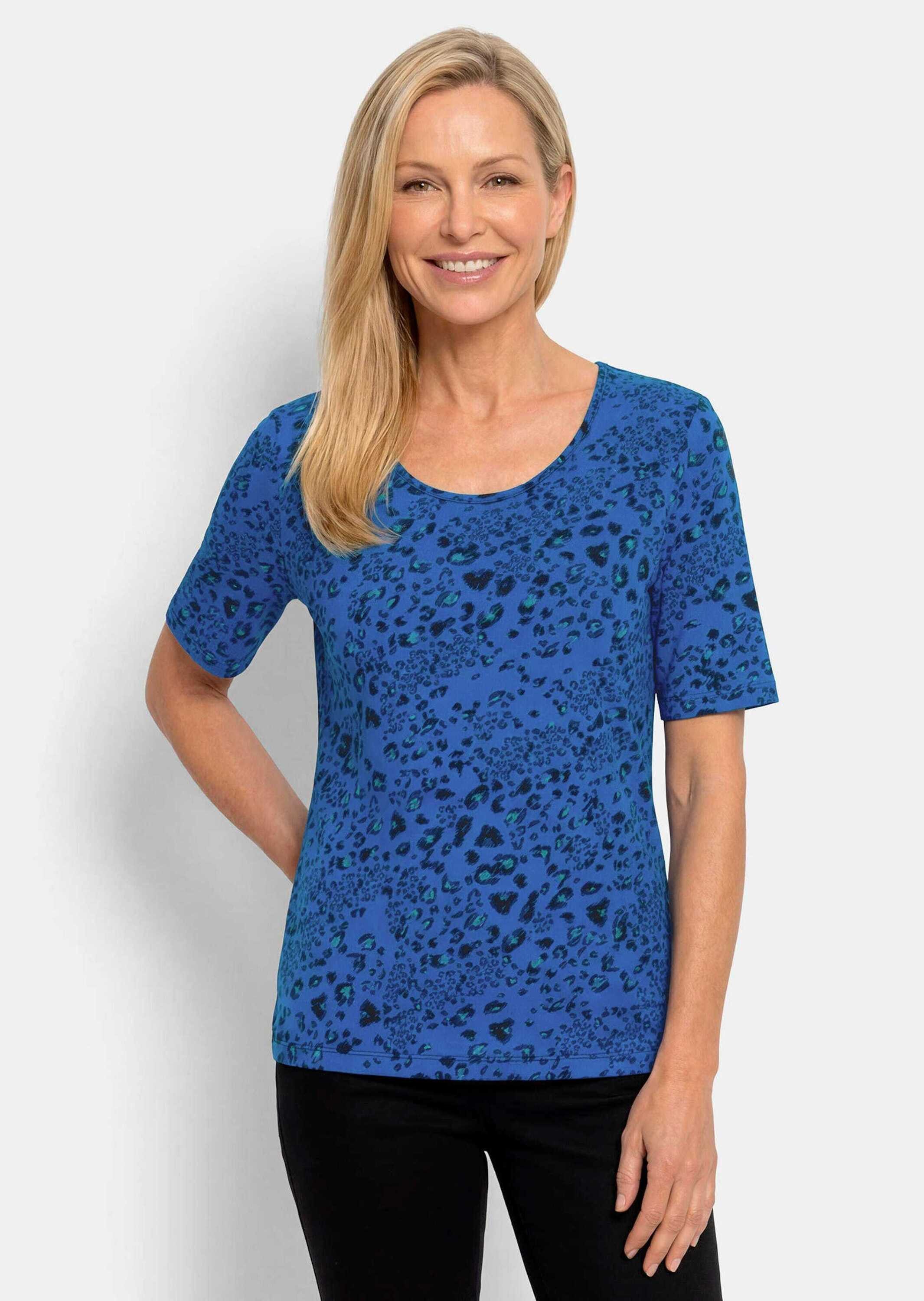 T-Shirt Viskoseshirt im Leo Look