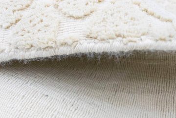 Wollteppich Designer Teppich handgewebt beige, morgenland, rechteckig, Höhe: 12 mm, Kurzflor