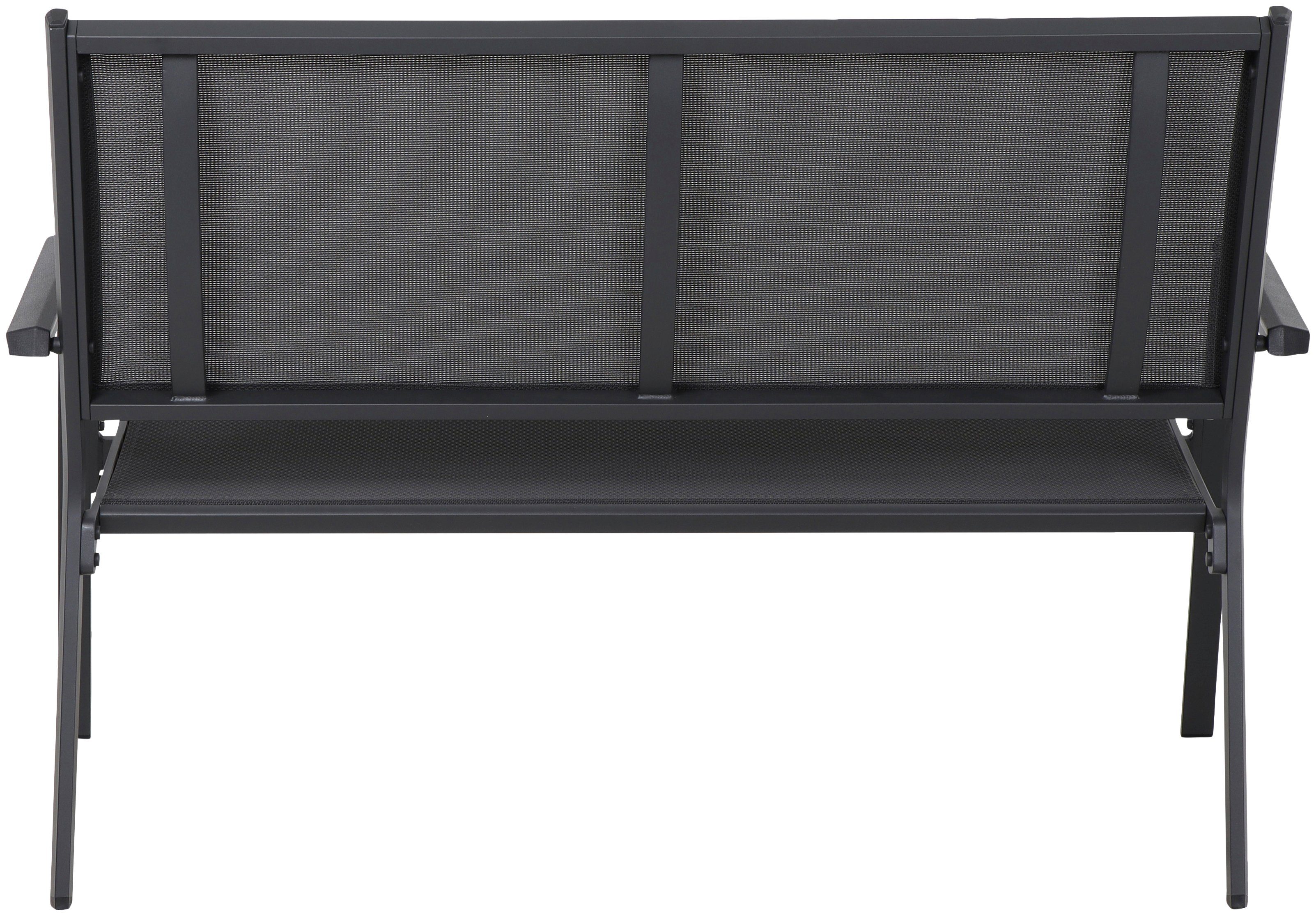 Siena Garden Gartenbank Tesoro, 2er Bank, Aluminium, Textilbezug, matt-anthrazit