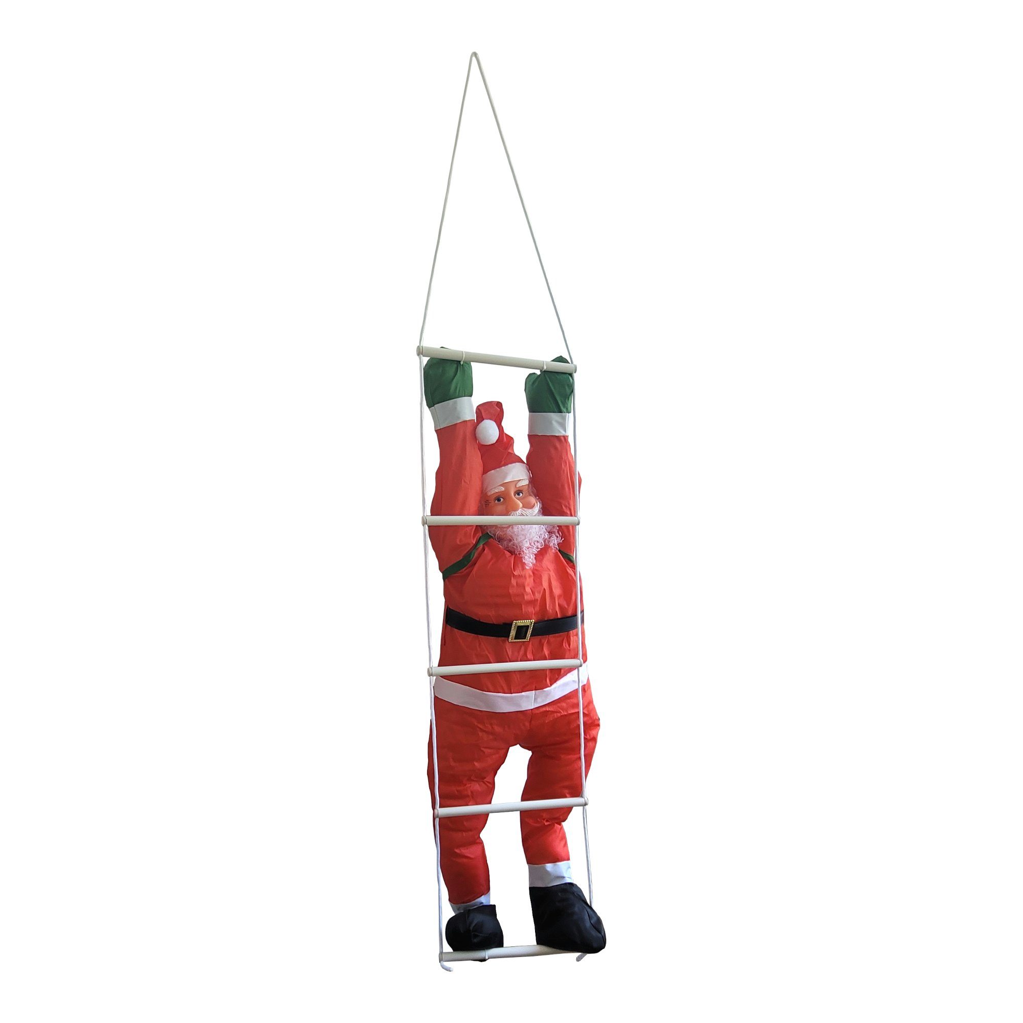 en.casa Weihnachtsfigur, Nikolaus auf Leiter 165cm günstig online kaufen