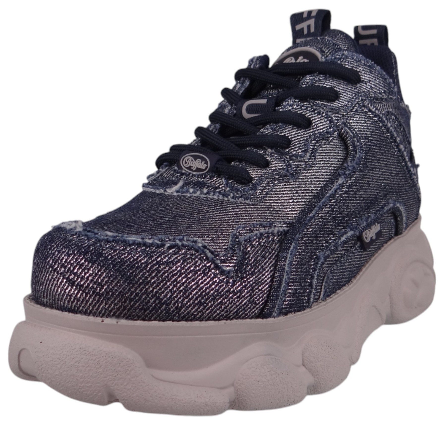 1636309 CLD CHAI Mid Blue Silver Sneaker