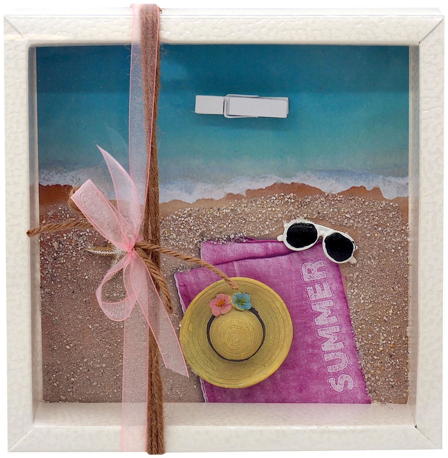 ZauberDeko Geschenkbox Geldgeschenk Reise Urlaub Strohhut Sonnenbrille Meer Strandurlaub