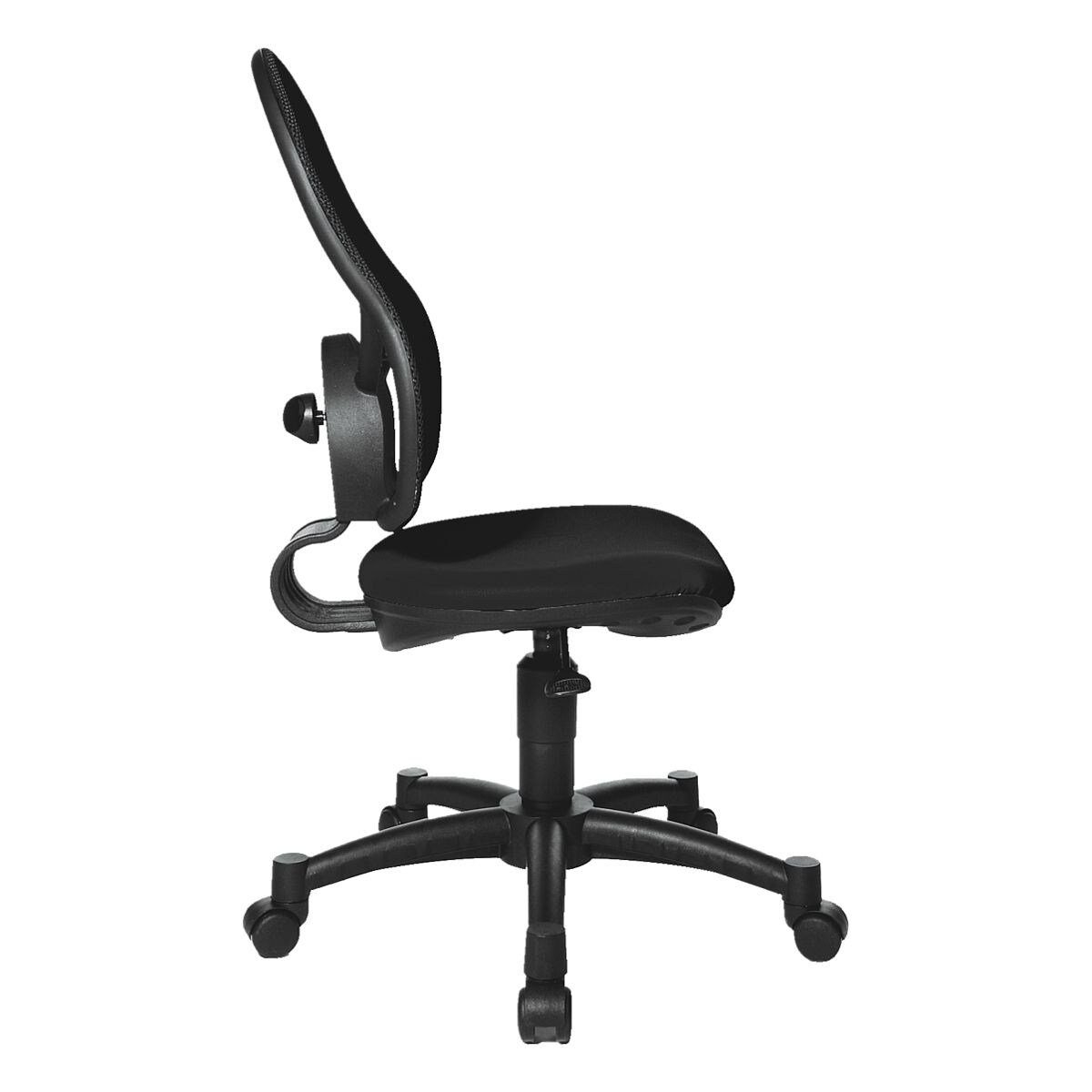 Schreibtischstuhl Muldensitz Junior, (ohne Armlehnen) und Art schwarz mit Spezial-Kinder-Toplift, TOPSTAR Open