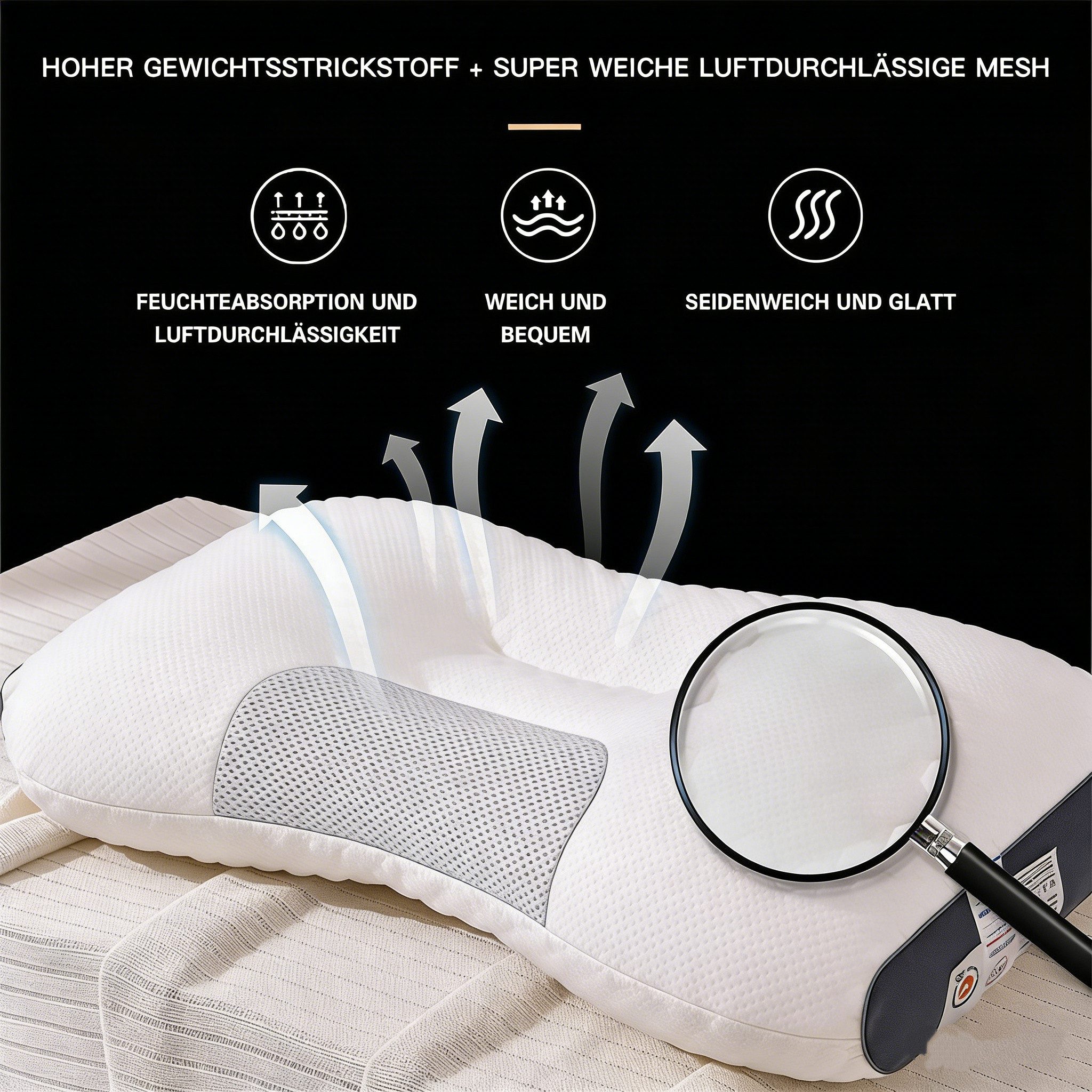 Kityhome Kopfkissen Kopfkissen Orthopädisches Nackenstützkissen 100% Polyester, Füllung: 100% Polyester, Hals, Seitenschläfer, Rückenschläfer, Set, 1 oder 2-tlg