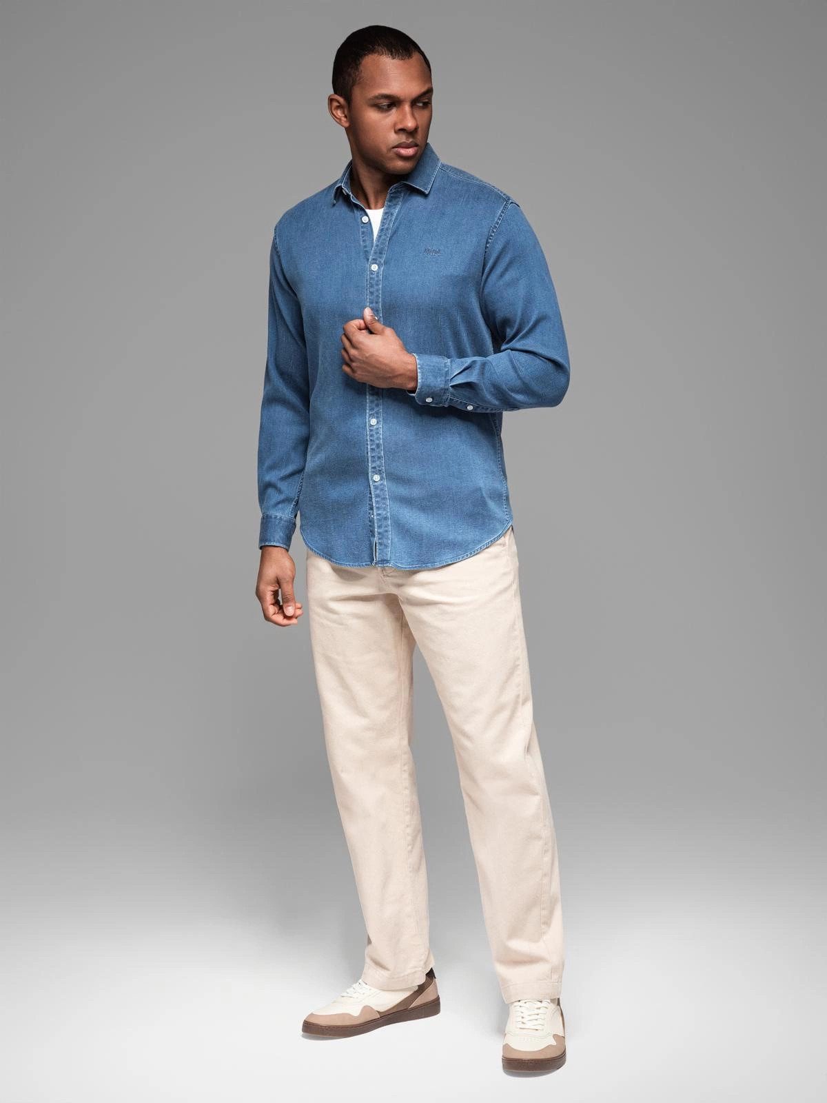 OMBRE Jeanshemd Denim-Hemd mit Lyocell und günstig online kaufen