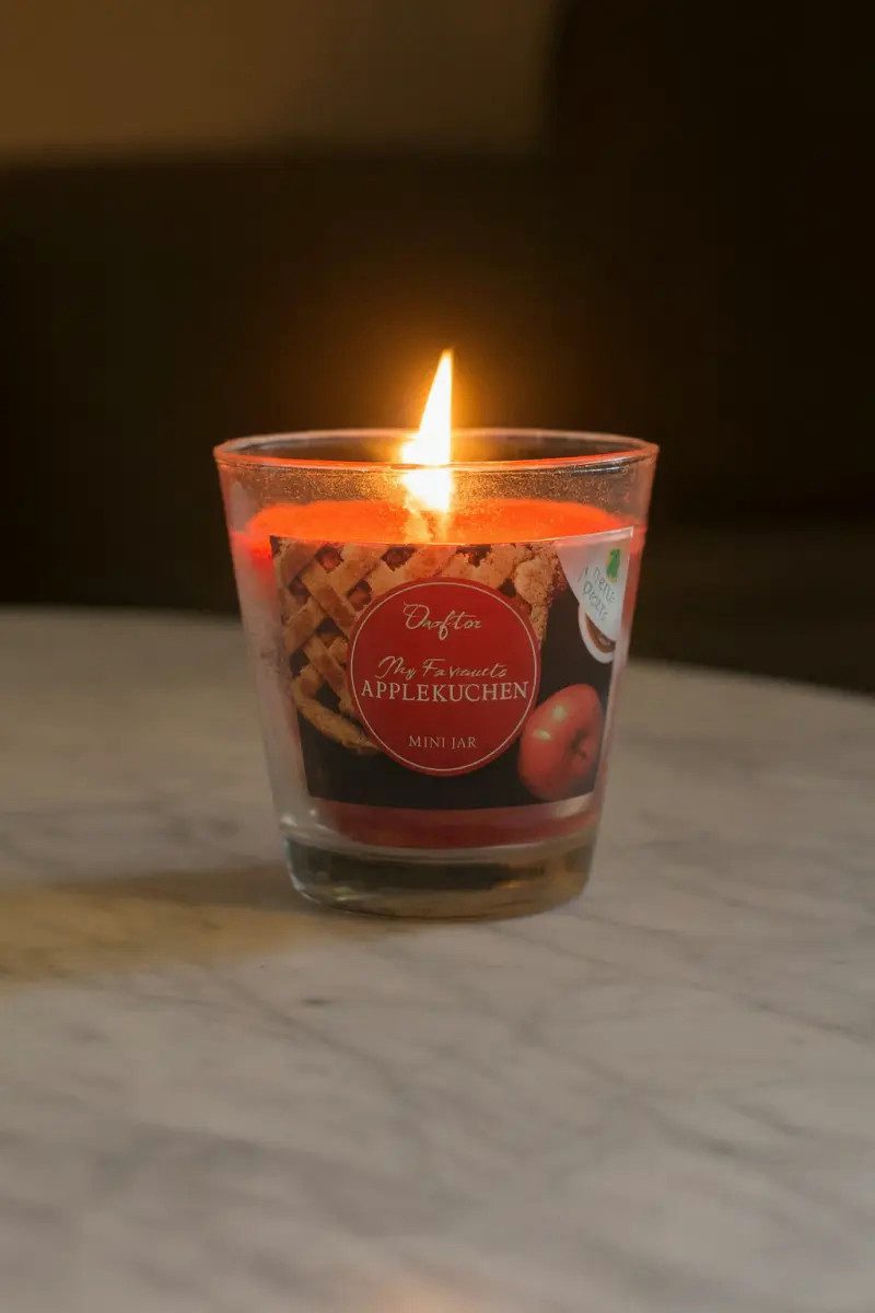 Gies Kerzen Duftkerze 4er Set Duftkerze im Glas Duftnote Warmer Apfelkuchen