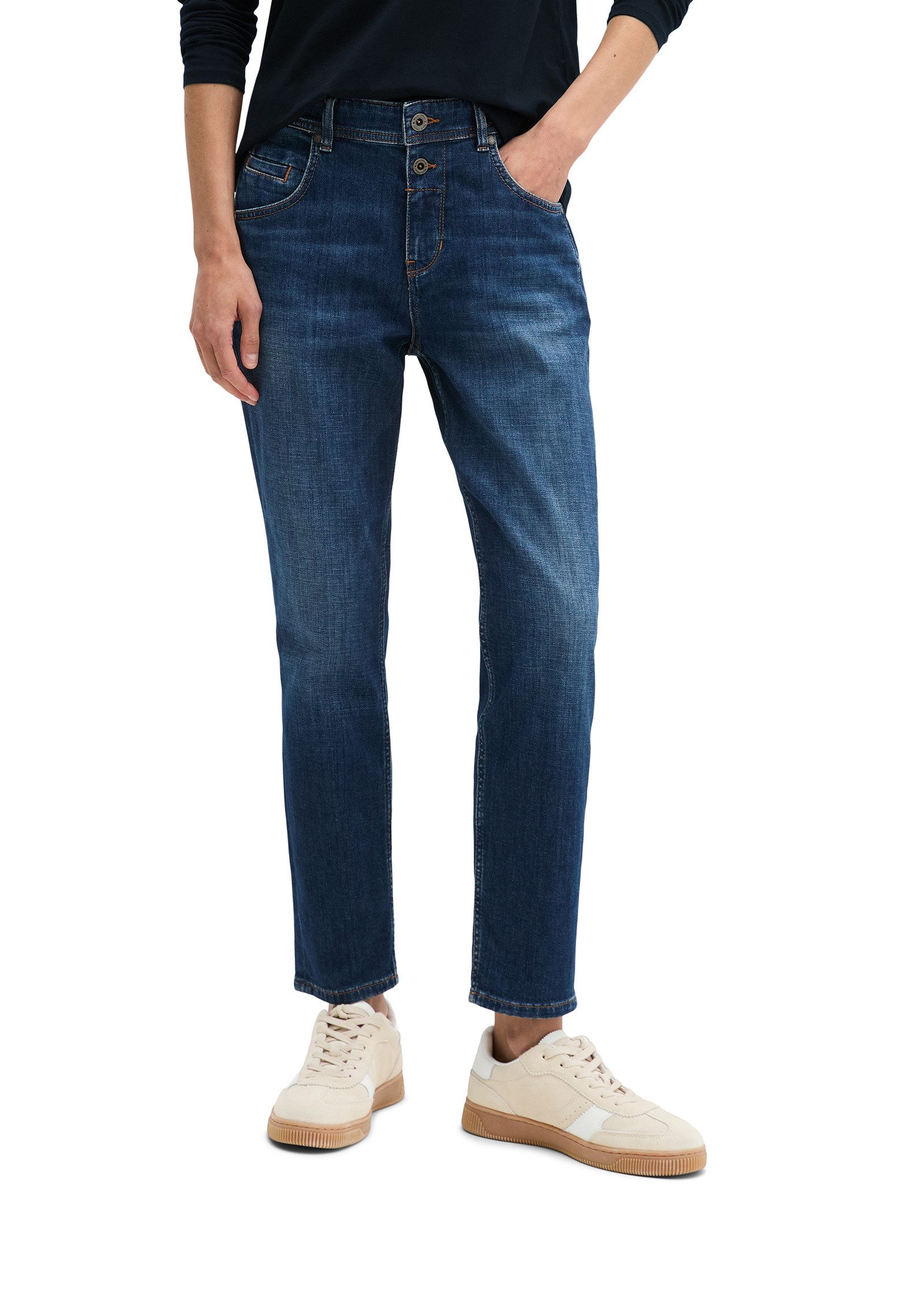 Boyfriend-Jeans aus softem Baumwoll-Stretch