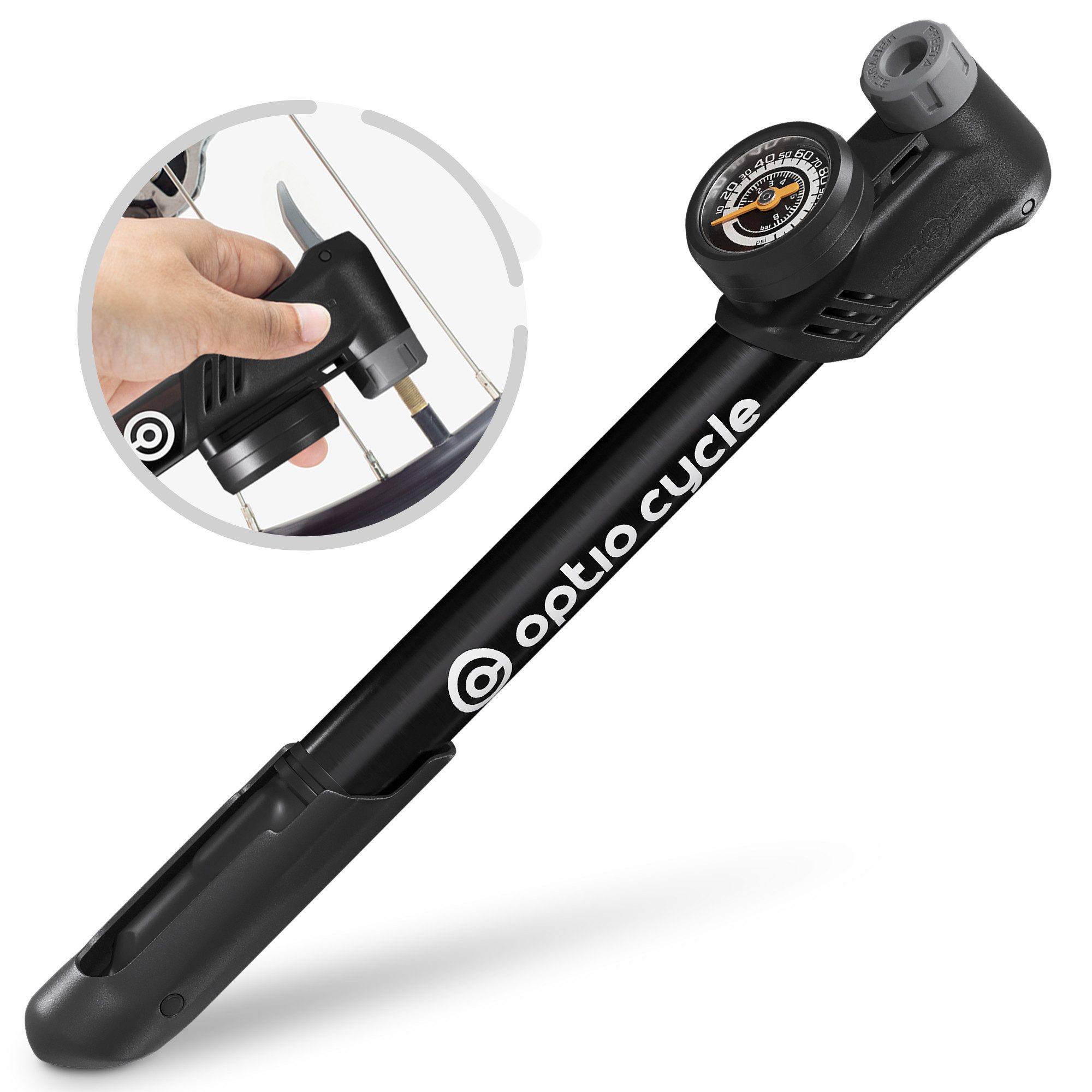 Optio Cylce Minipumpe Optio Cycle Mini Fahrradpumpe 8,3 bar / 120 PSI