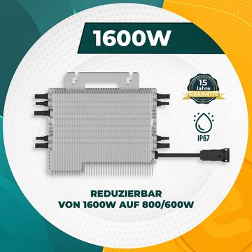 enprovesolar Solaranlage Balkonkraftwerk Set 1640W (4x Bifazial Modul), 1620,00 W, Monokristallin, (Photovoltaik Solaranlange), Deye Wechselrichter 1600W SUN-M160G4-EU-Q0