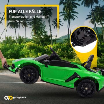 Actionbikes Motors Elektro-Kinderauto Elektroauto Lamborghini Aventador, Belastbarkeit 30 kg, (2-tlg), Soundmodul - Fernbedienung - Stoßdämpfer - Soft Start - 2x 12 V Motor