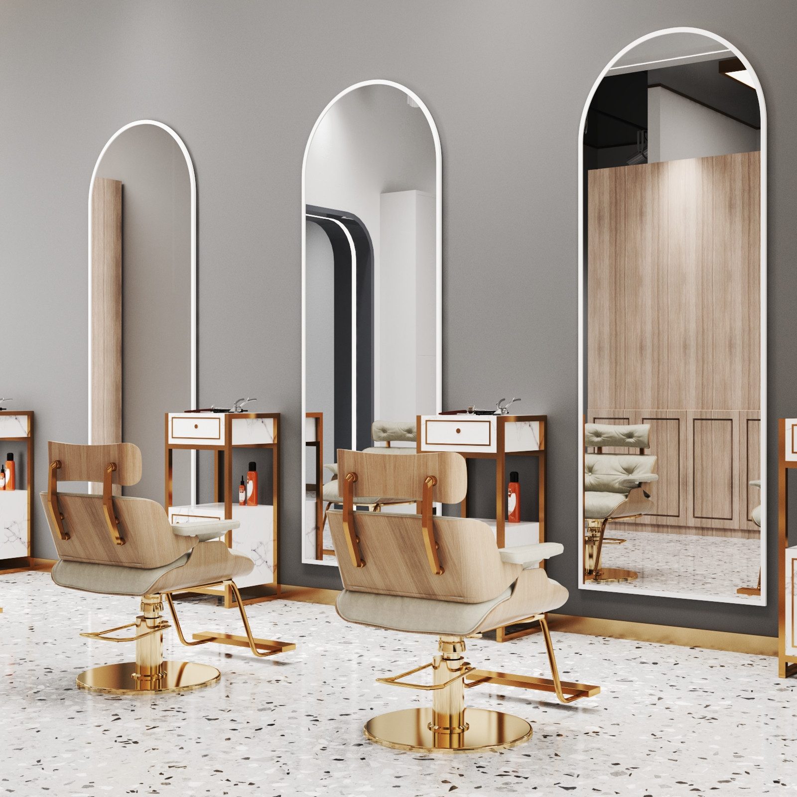 WDWRITTI Dekospiegel groß für Salon Hairsalon Friseurladen Hotel (Wandspieg günstig online kaufen