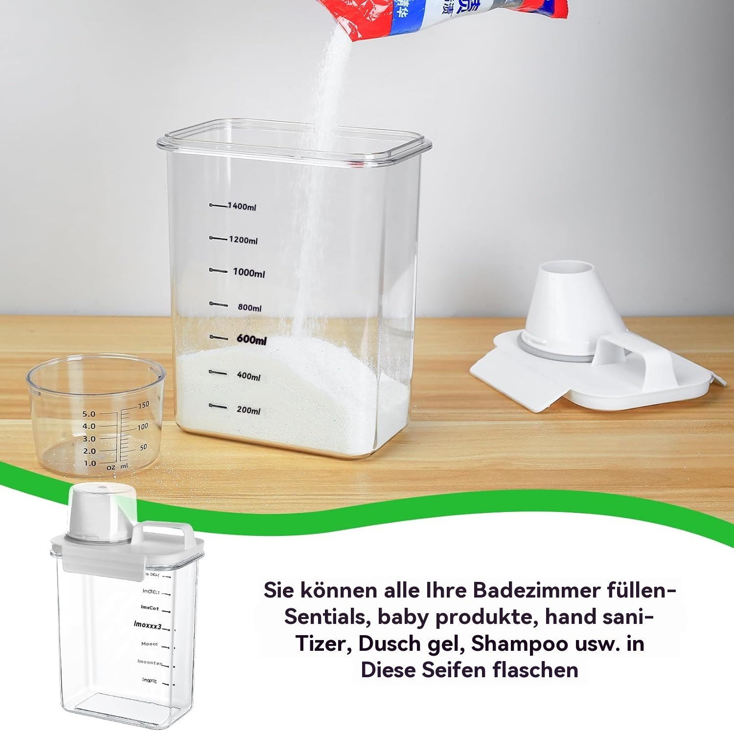 BlingBin Aufbewahrungsbox 1800ml Waschmittel-Dosierbehälter, Waschmittel-Au günstig online kaufen
