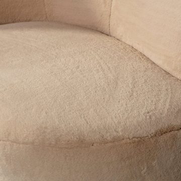 WOOOD Sofa klein Stone links - Kunstpelz Natur, freistellbar