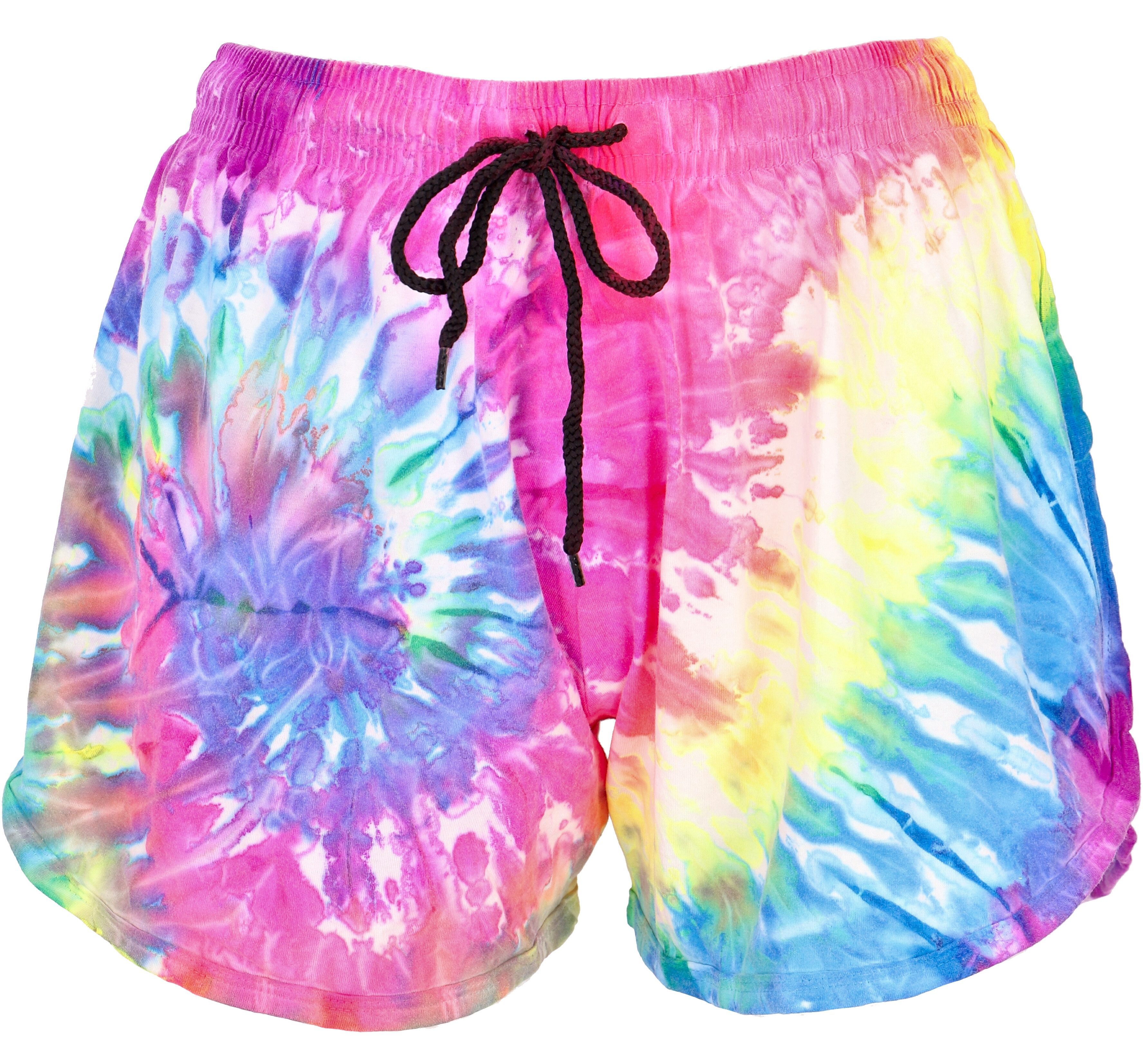 Guru-Shop Hose & Shorts Damen Tie Dye Shorts, kurze Batik Sommerhose,..