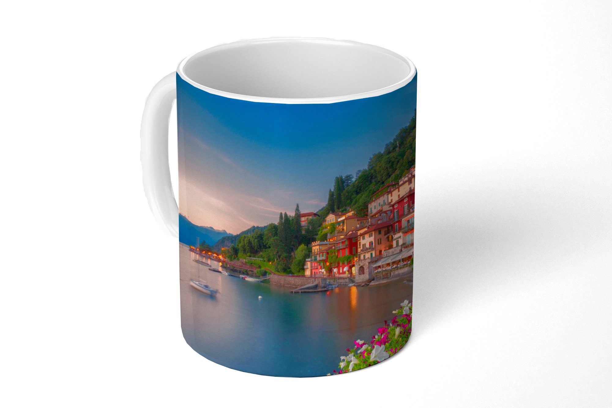 MuchoWow Tasse Italien - Sonnenuntergang - See, Keramik, Kaffeetassen, Teetasse, Becher, Teetasse, Geschenk
