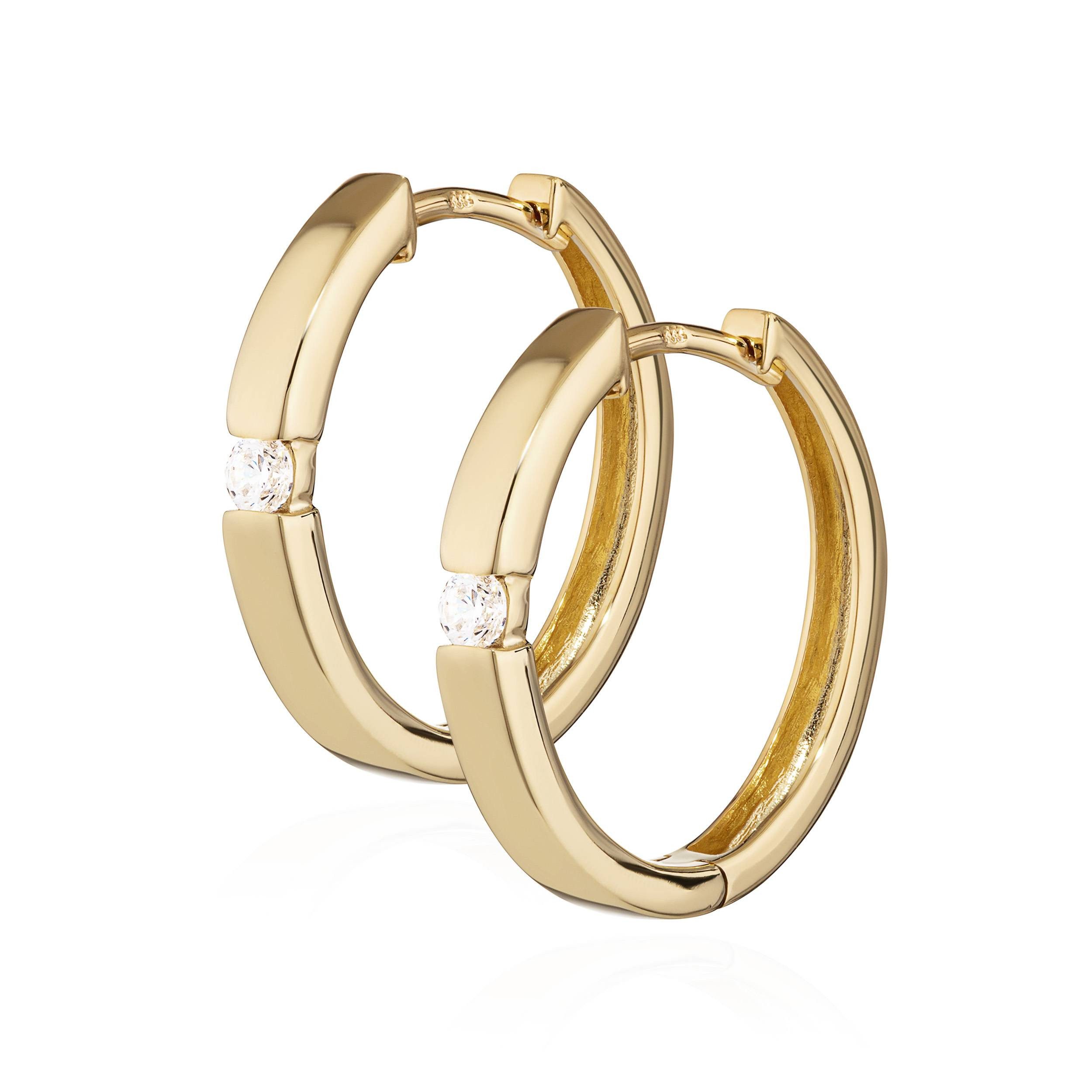 Klappcreolen Paar 333 Gelbgold Klappcreolen Ohrringen 18,4 X 2