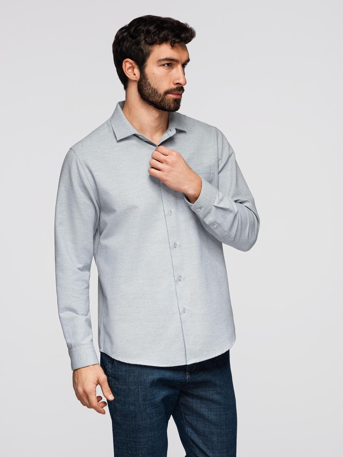 OMBRE Langarmhemd Herrenhemd Regular Fit aus Baumwoll-Polyester-Mischung