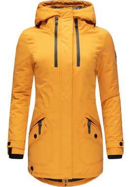 Navahoo Wintermantel Avrille II sportlicher Damen Winter Kurzmantel mit großer Kapuze