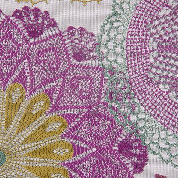 Stoff Möbelstoff Polsterstoff Doily Mandala Blumen pink