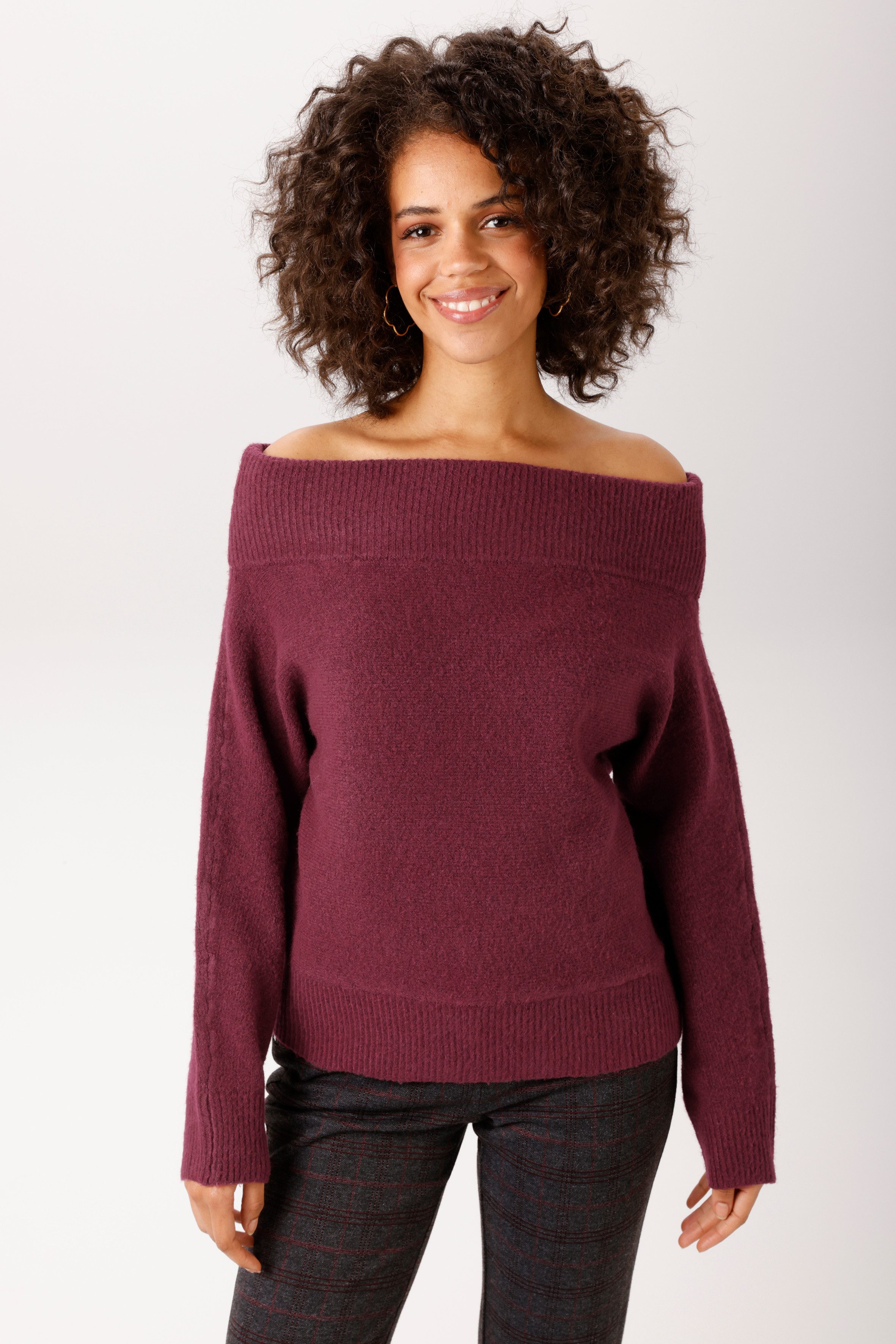 Aniston CASUAL Strickpullover mit Carmen-Ausschnitt - NEUE KOLLEKTION