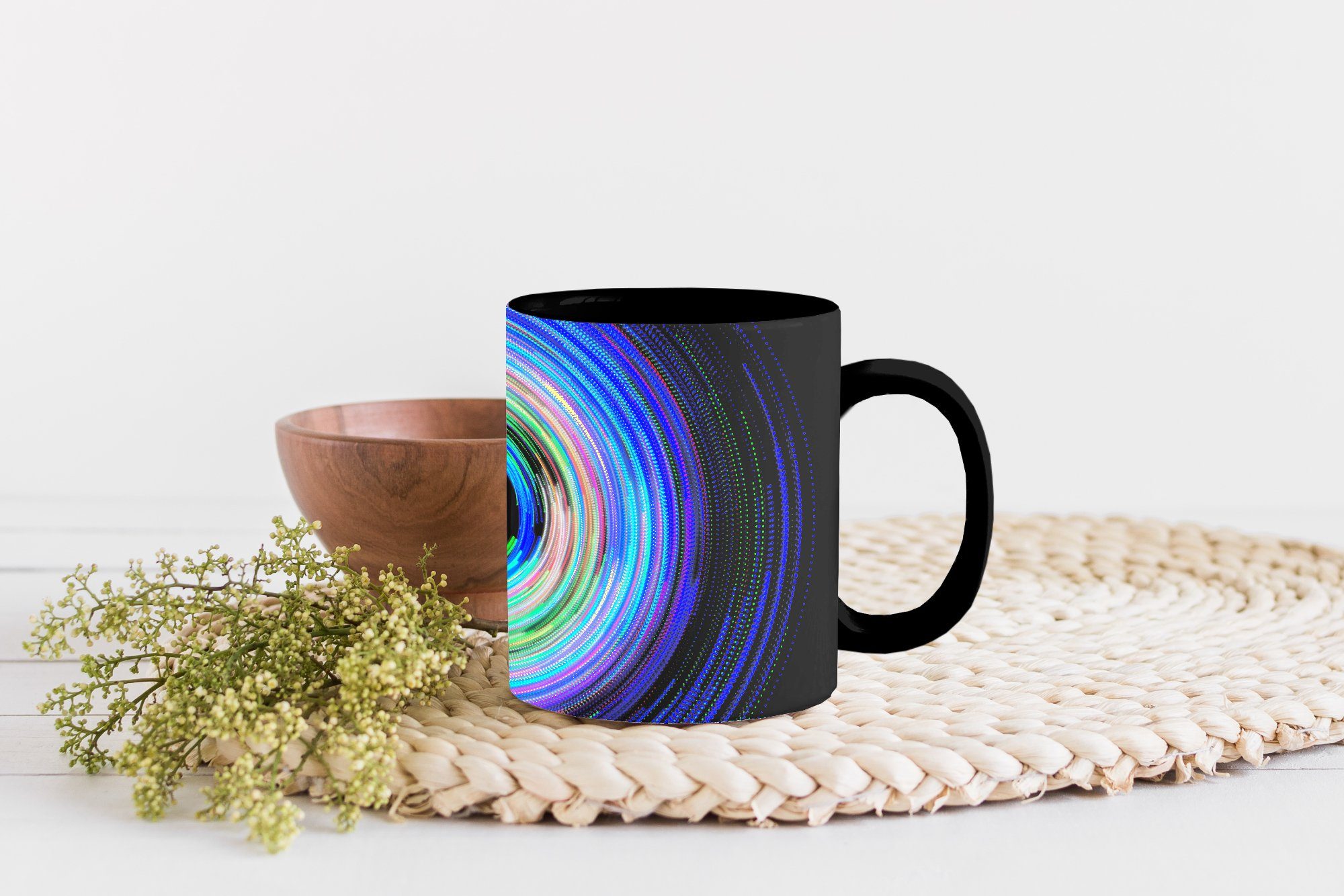 MuchoWow LED-Beleuchtung Kaffeetassen, Geschenk Tasse Auges, Form eines Teetasse, Farbwechsel, Zaubertasse, in Keramik,