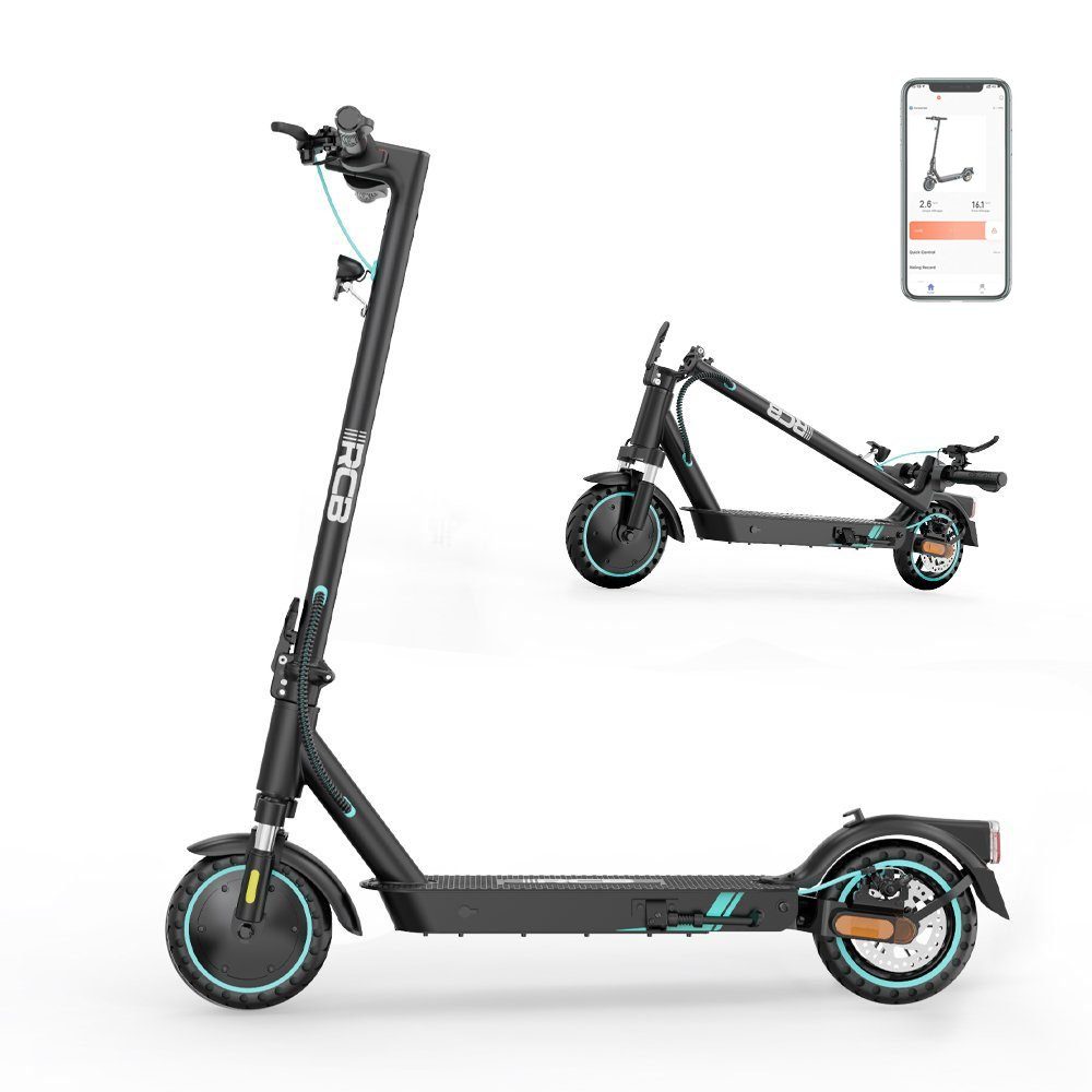 RCB E-Scooter, 8.5" E-roller mit Straßenzulassung ABE, Max rang 25km mit APP Schwarz | Elektroscooter