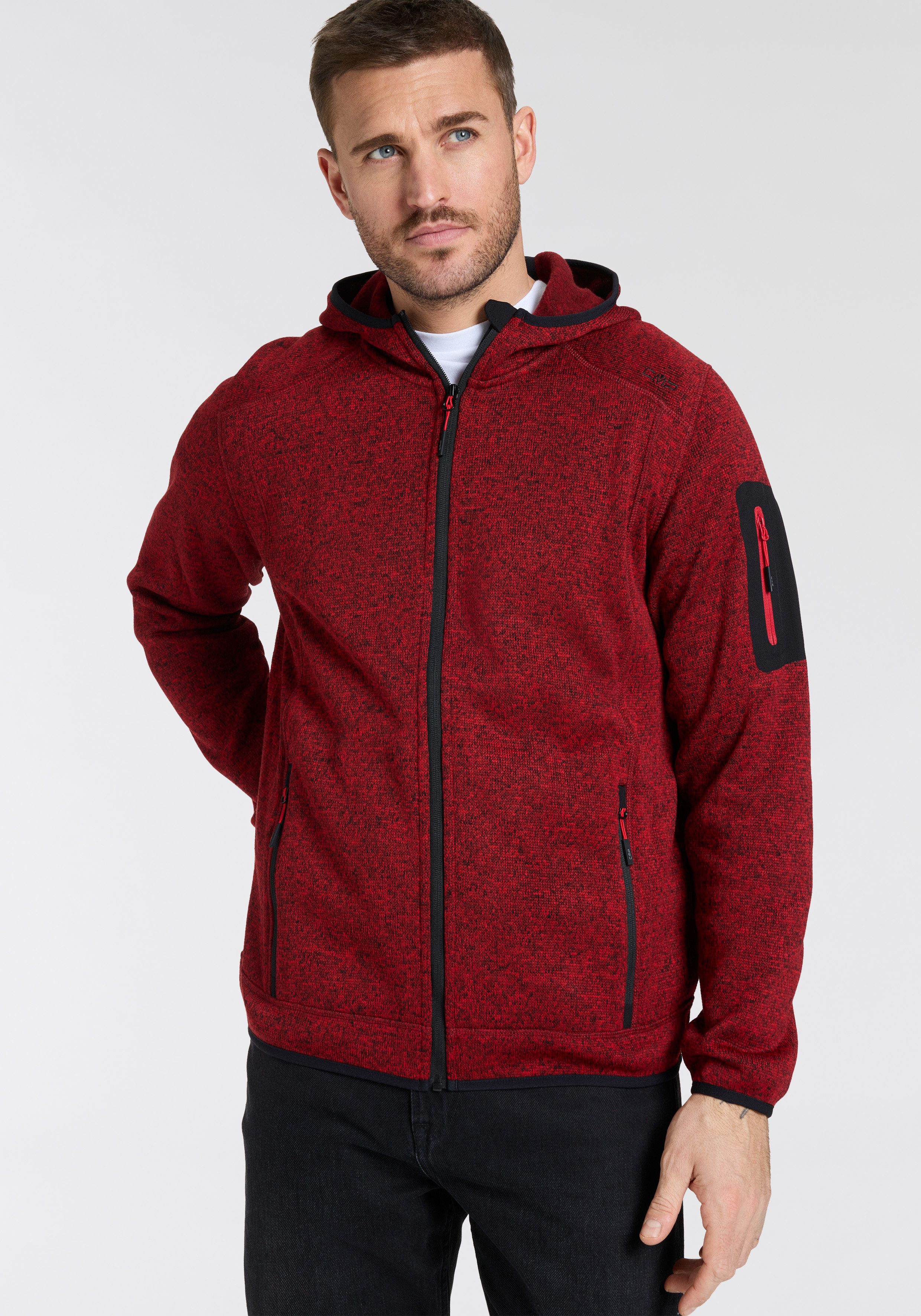 CMP Strickfleecejacke MAN JACKET FIX HOOD (1-St) atmungsaktiv, wärmend, mit günstig online kaufen
