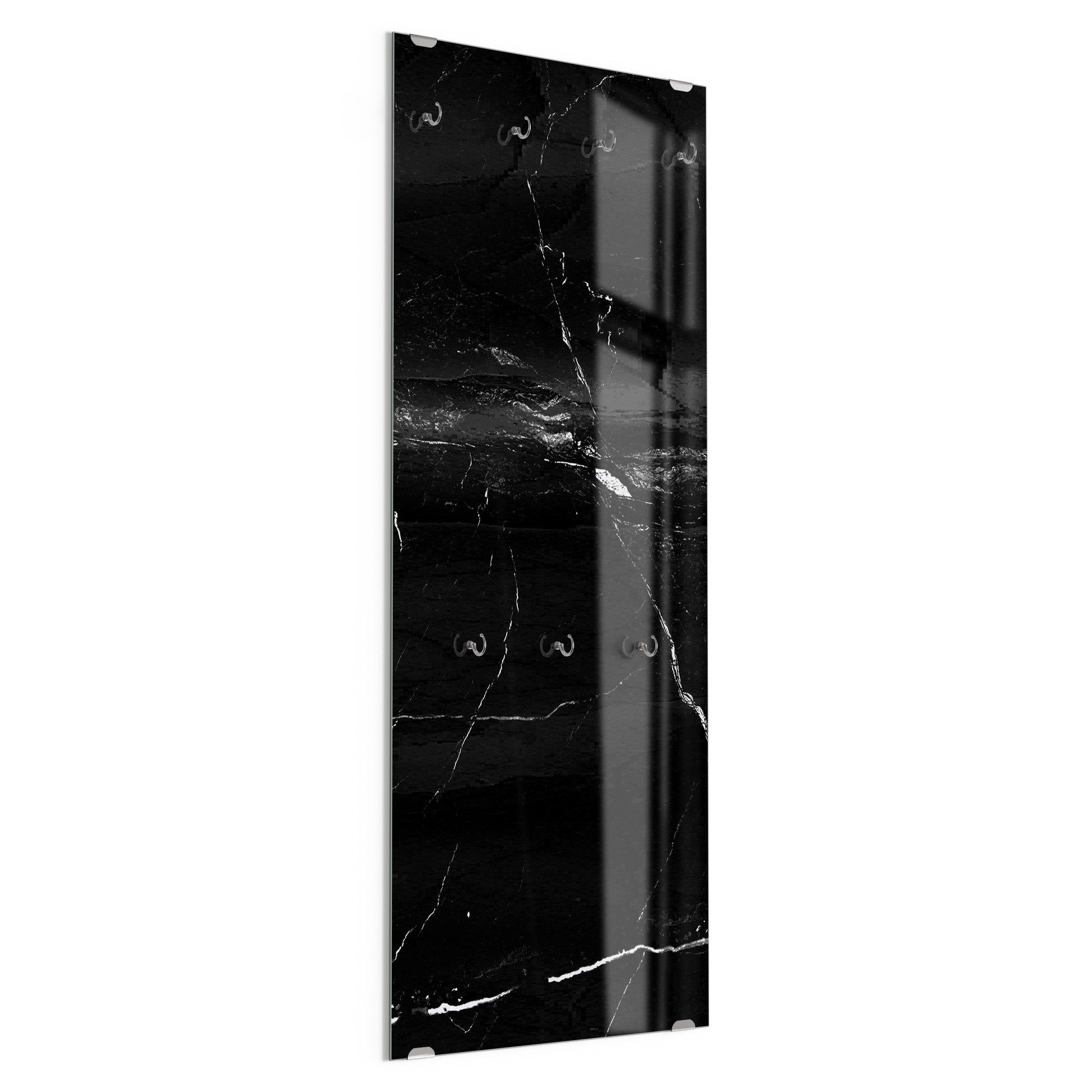 DEQORI Kleiderhaken 'Marmoradern im Detail', Glas Garderobe hängend Flur Jackenhalter modern Wandgarderobe Haken