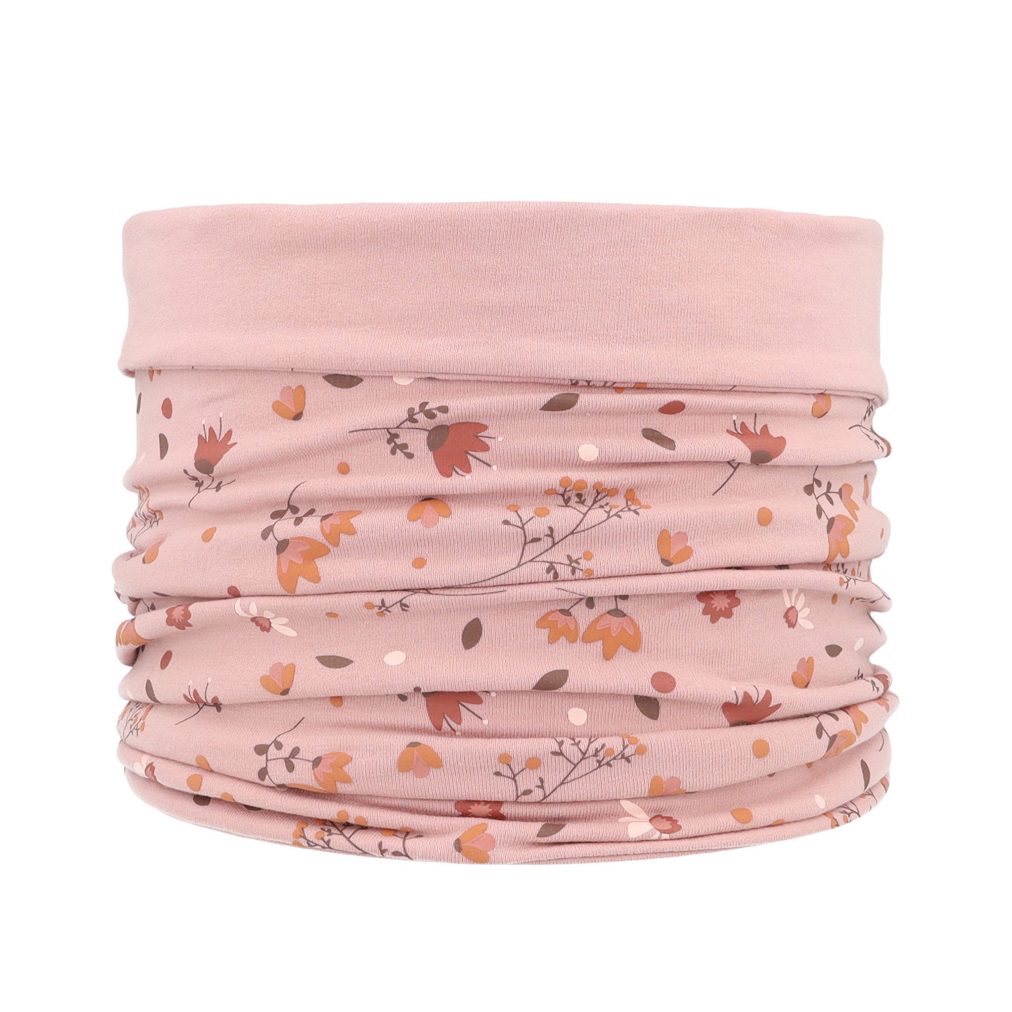 MAXIMO Loop, Schlauchschal, herbstlicher Alloverprint, unifarben innen, 25x25 cm