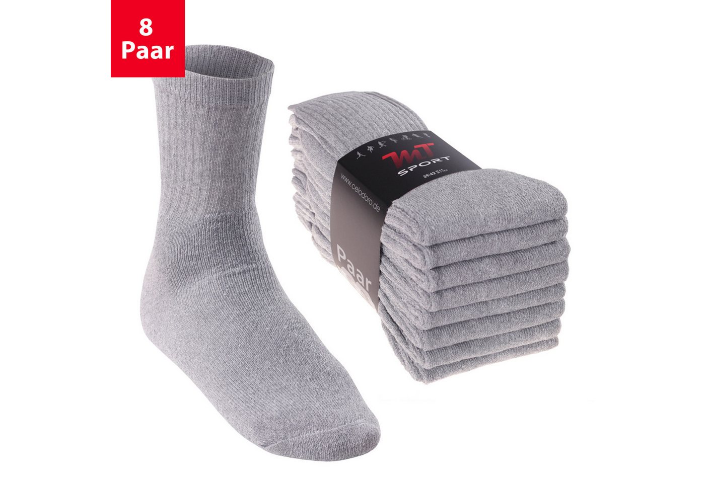 MT Tennissocken 8 Paar, 16 Paar Tennissocken für Damen & Herren (8-Paar)