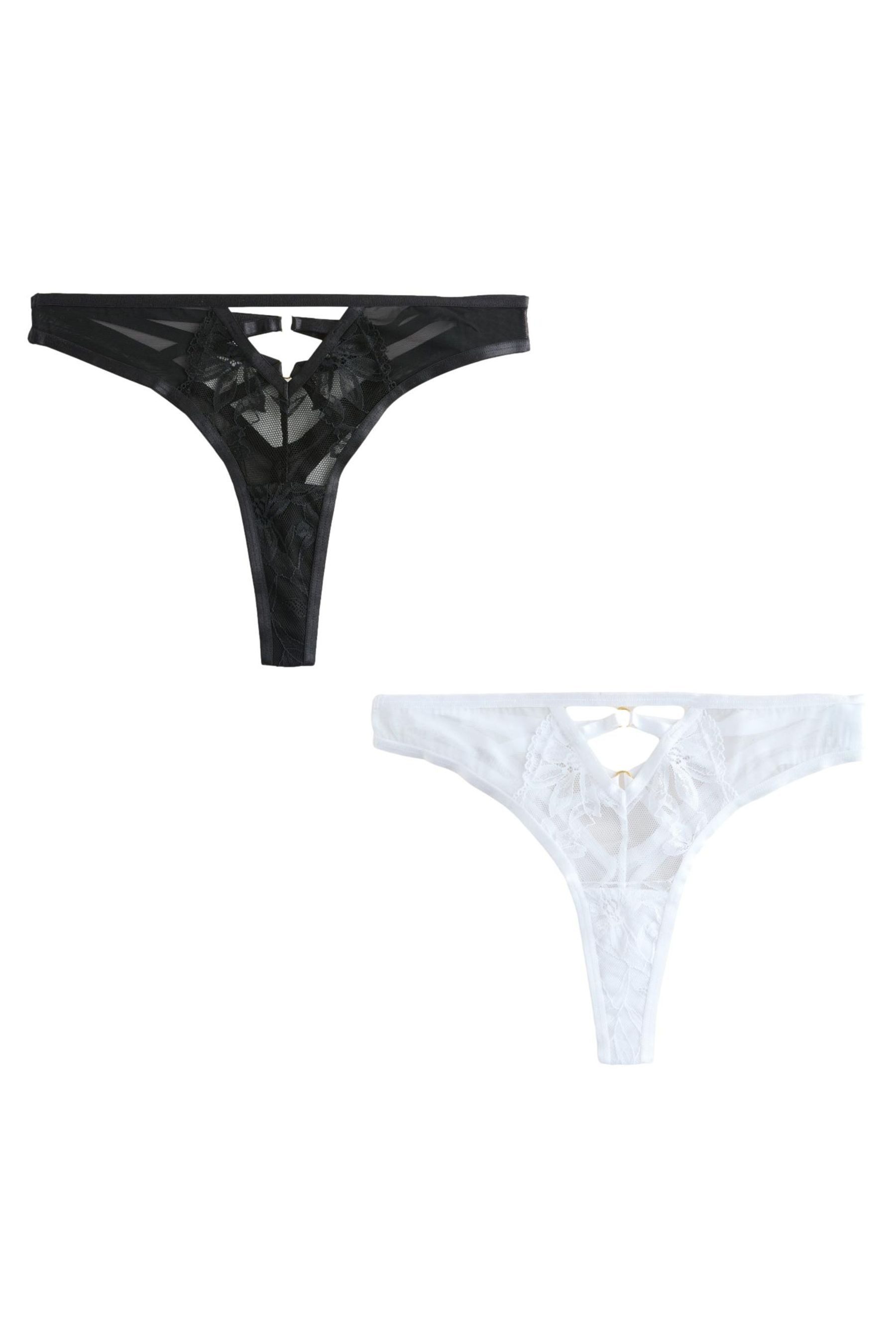 Next String Slips mit Spitzenfront im 2er-Pack, Tanga (2-St)