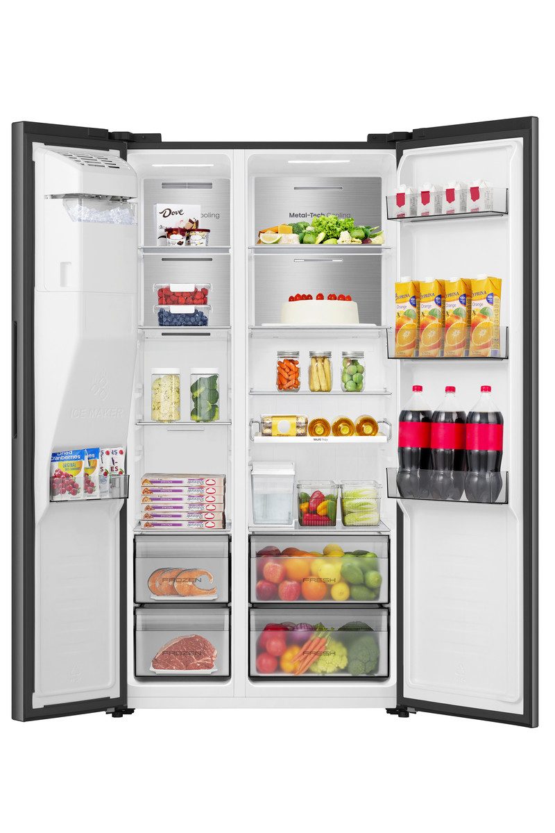 Hisense Side-by-Side MS91528FC, 178,6 cm hoch, 91,1 cm breit, mit Wasser-/Eisspender, kein Festwasseranschluss dank Tank