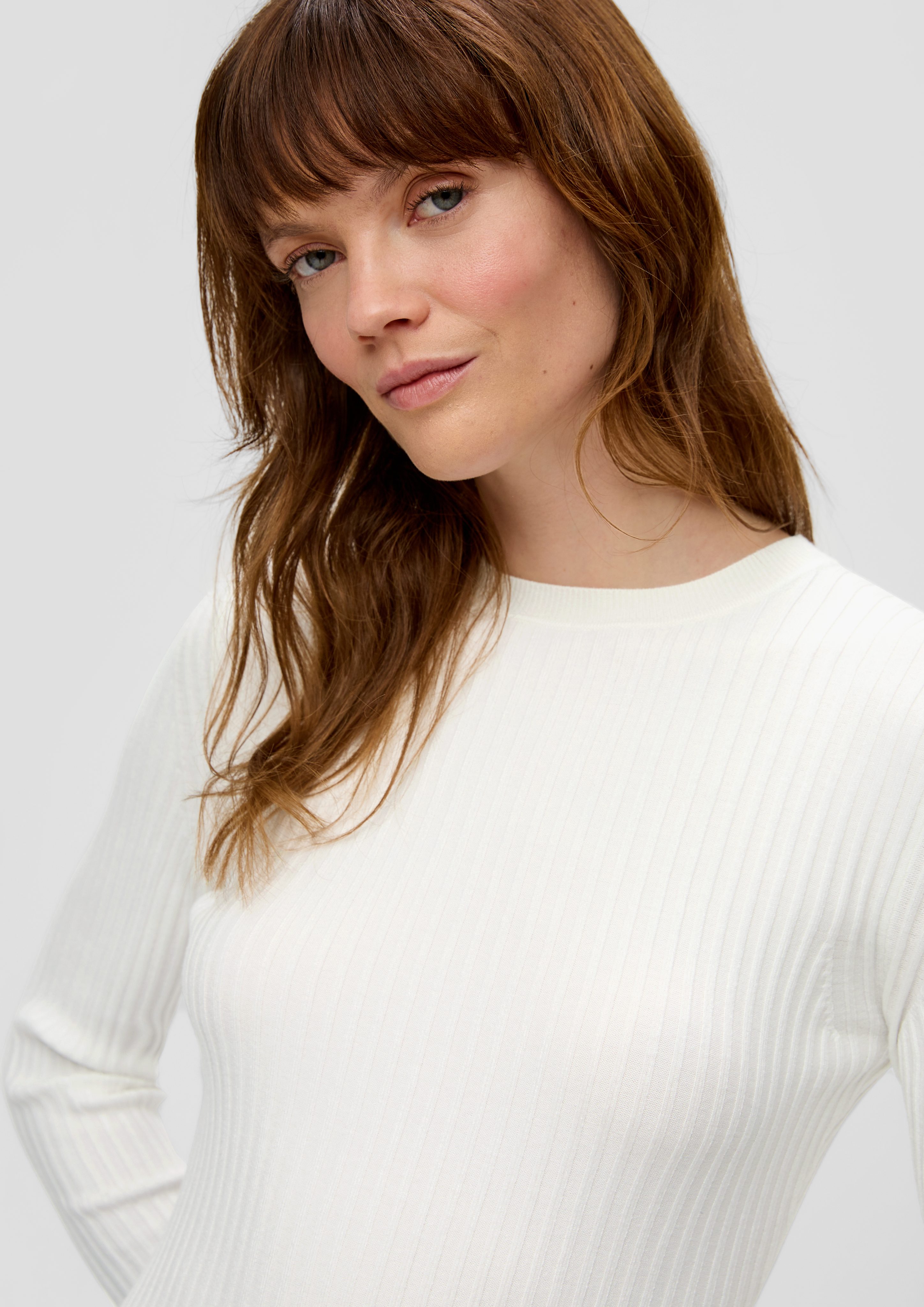 s.Oliver Strickpullover Rippstrickpullover aus Viskosemix günstig online kaufen