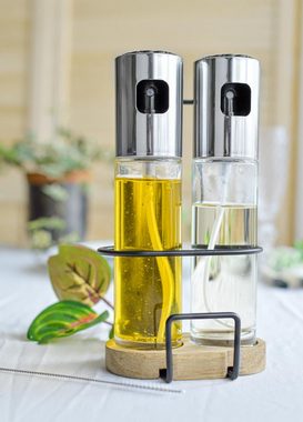 Sendez Essigspender Öl und Essig Sprühflaschen mit Halterung Set Zerstäuber Ölsprüher Essigsprüher