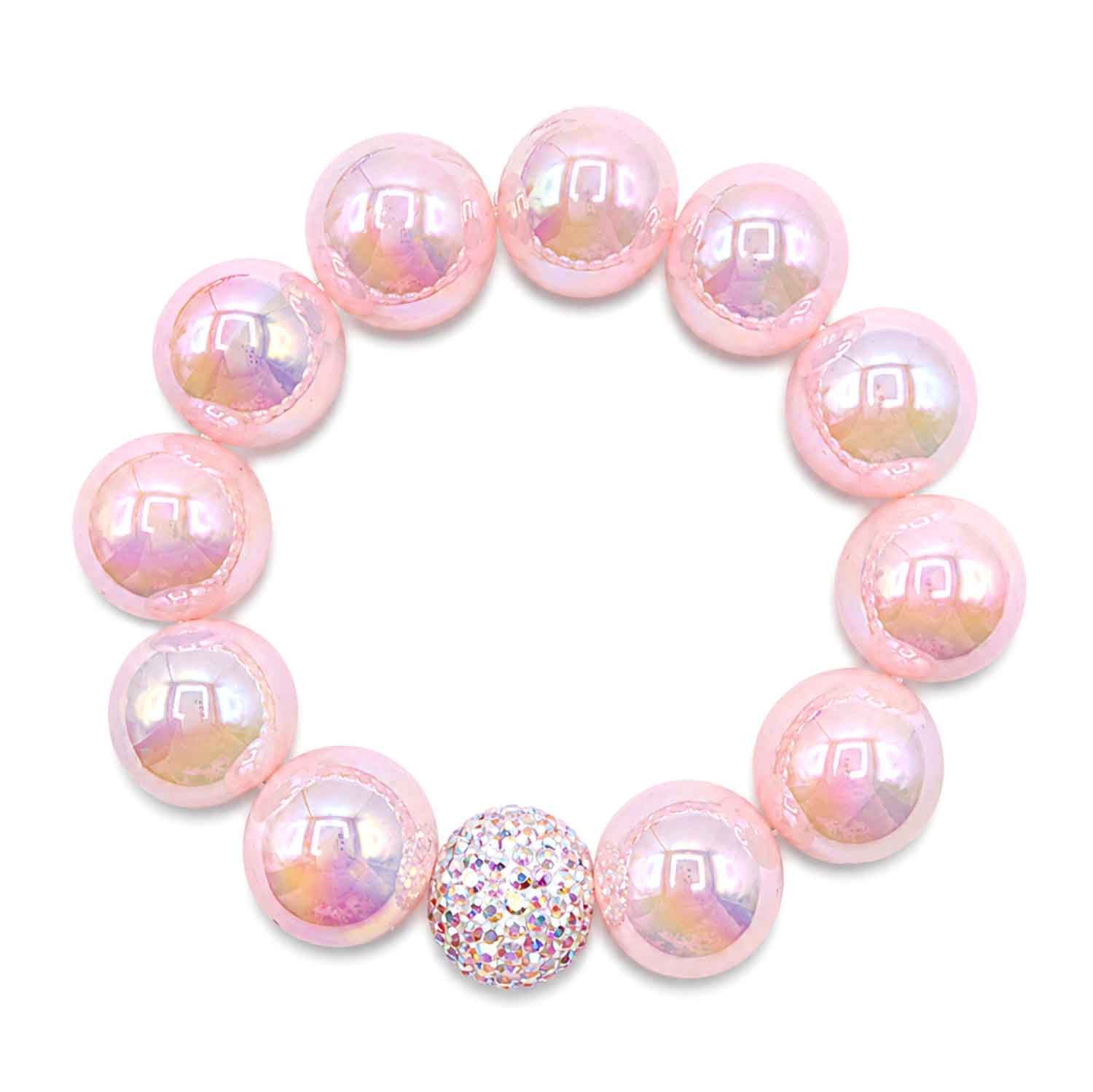 Impala Perlenarmband Armband Glam – 16 mm Perlen mit edlem Schimmer, Damenarmband mit glänzenden Perlen, made in Germany