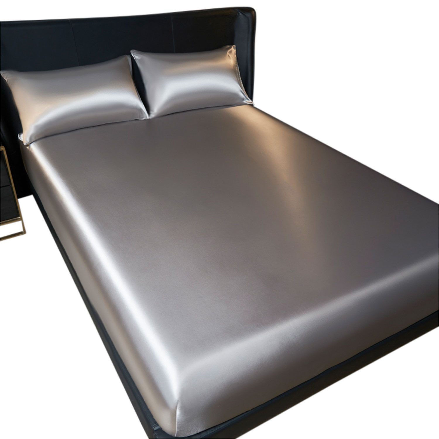 Refttenw Bett-Set 3 teilig Satin Bettwäsche günstig online kaufen