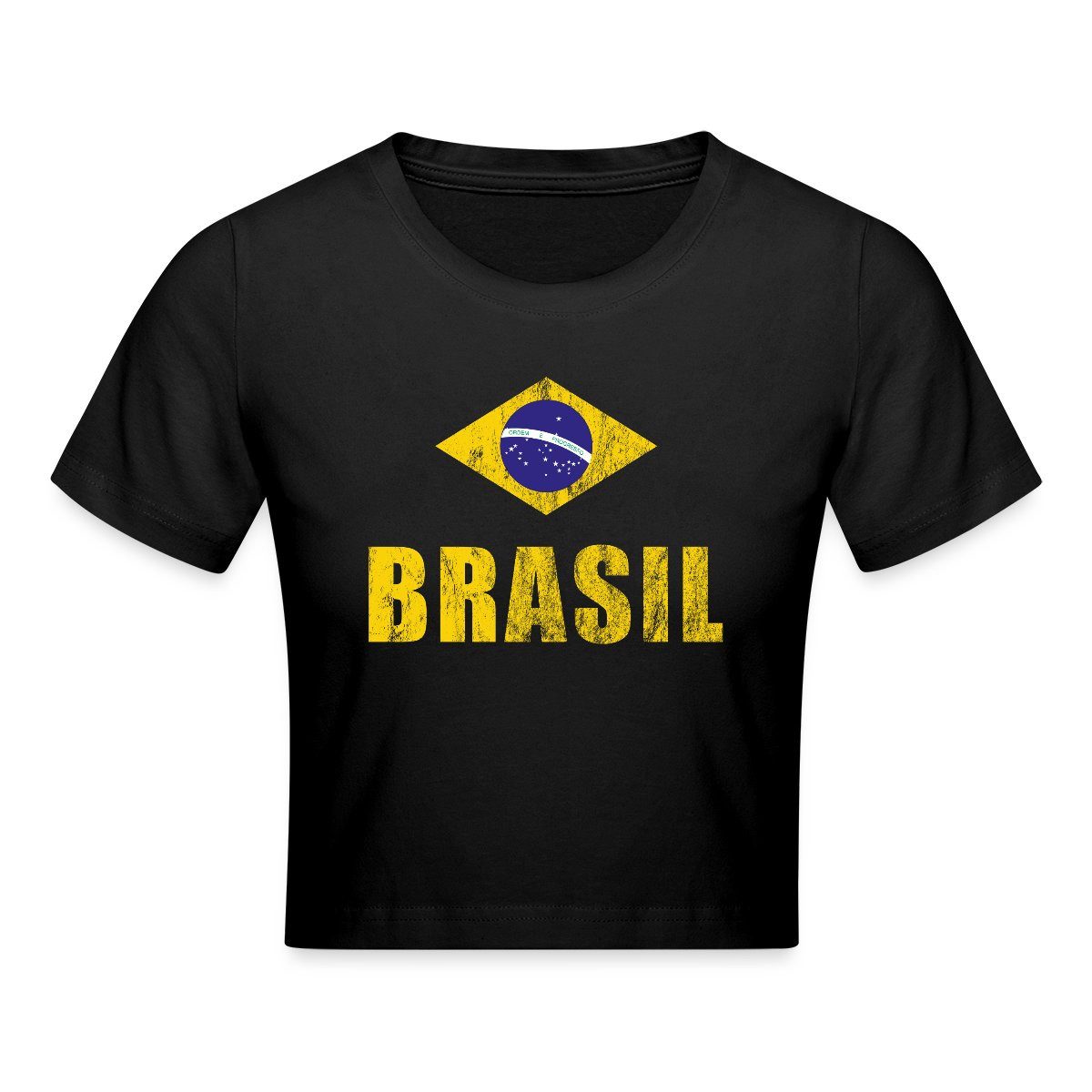 T-Shirt Brasilien Fußball Retro Crop Top