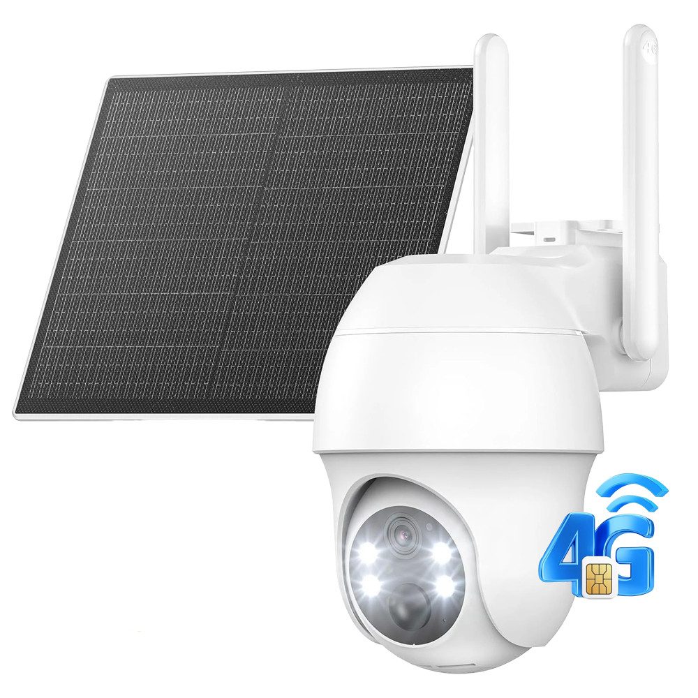 Topcony Überwachungskamera 4G LTE Überwachungskamera Aussen Akku mit SIM Karte Aussen Solar/Akku (Aussen, Außenbereich,Home,Schule,Geschäft,Wald,Farm,Campingbus,Straße, Bewegungserkennung&Alarm,IP65 &Solarstromversorgung,Alexa, 1-tlg., 15M Farbnachtsicht und Infrarot-Nachtsicht., 2-Wege-Audio,ohne WLAN, 2K Überwachungskamera Solar mit PIR Erkennung 350°/90° Schwenkbar)