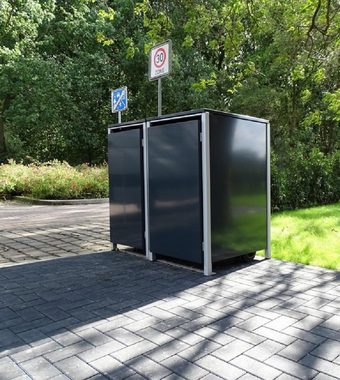 SRM Design Mülltonnenbox 2 Mülltonnenboxen ohne Stanzung Anthrazitgrau für 120 Liter Mülltonnen