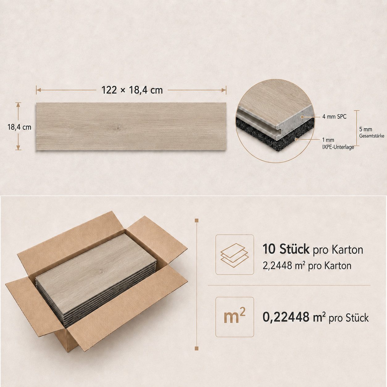 Berti Graf Designboden SPC Klick-Vinylboden 5 mm wasserfest in moderner Dielenoptik, kleberfrei, mit Trittschalldämmung, pflegeleicht – Bild 5 von 5