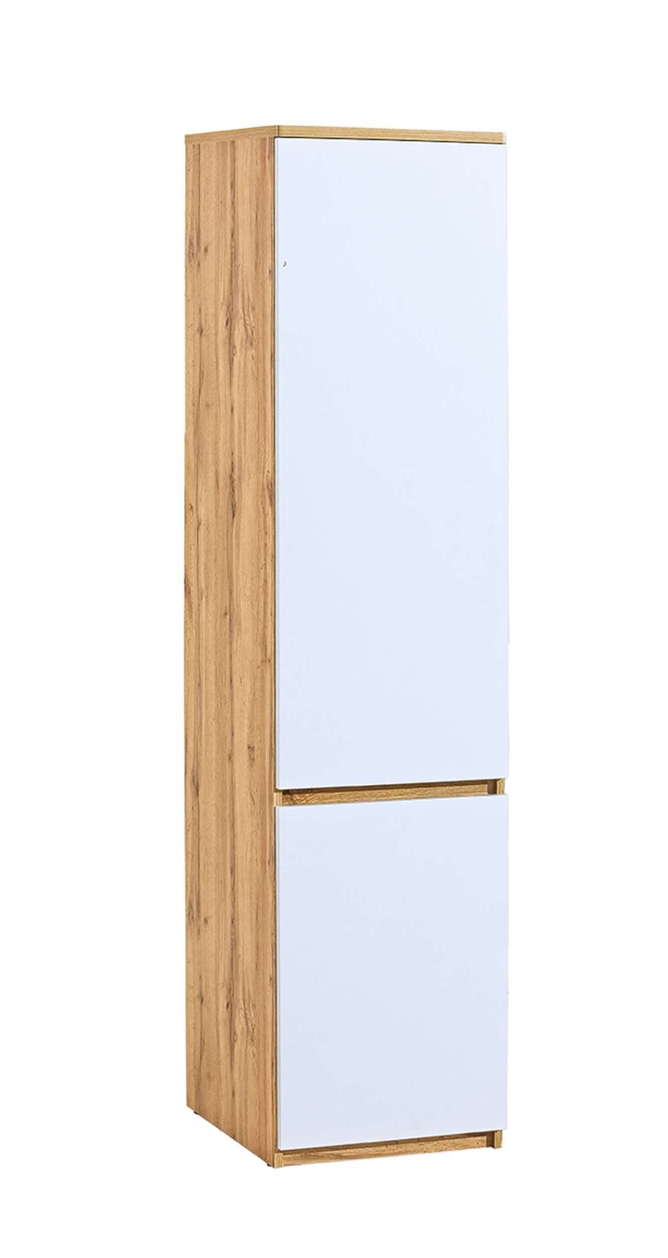 Stylefy Einlegeböden, Mehrzweckschrank) 2-türig, Kinderkleiderschrank Stauraum, mit für Modern Eiche Weiß viel (Kinderschrank, Design, Arcola Wotan - Kinder Push-to-Open,