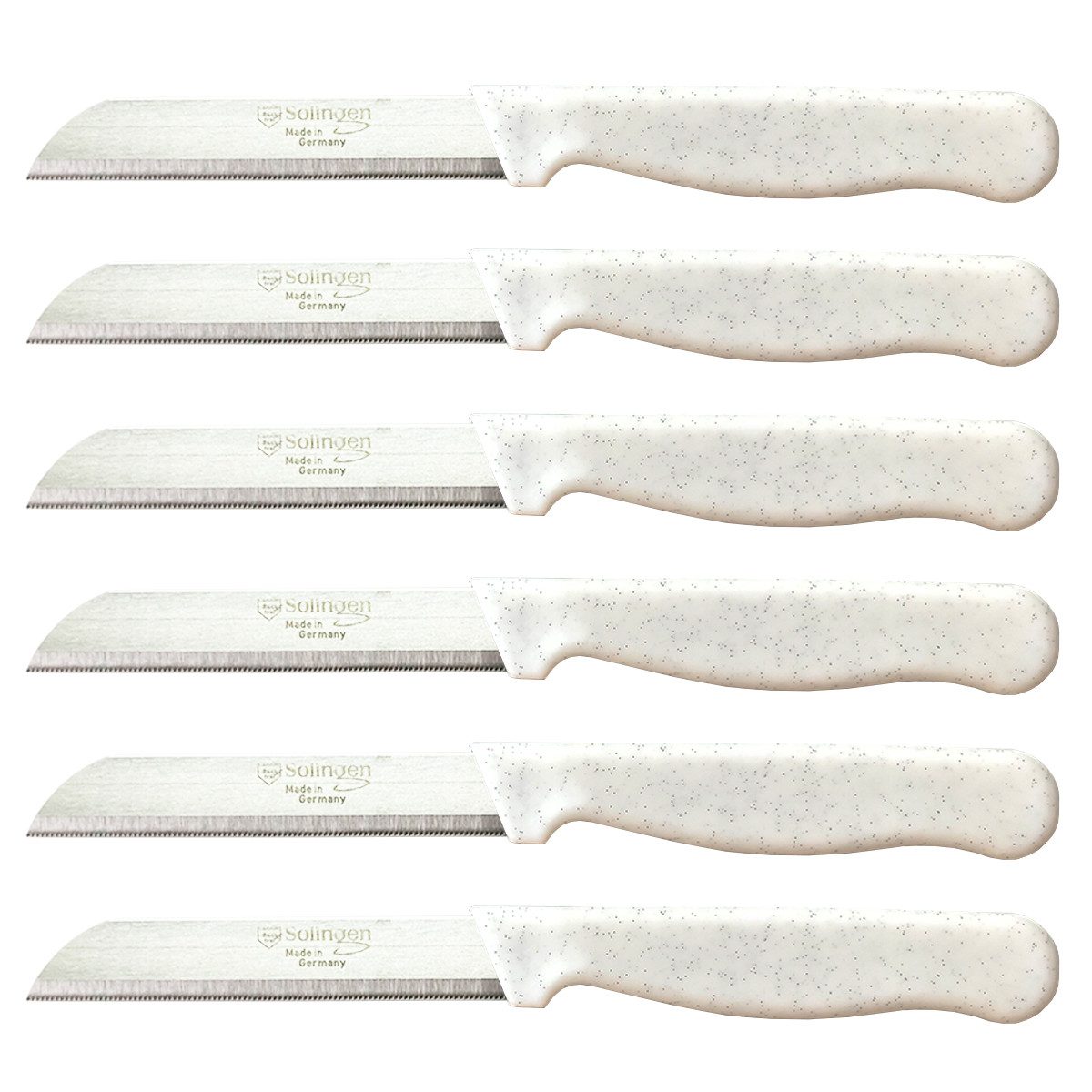 Visaggio Obstmesser Solingen Allzweckmesser Schälmesser Gemüsemesser Küchenmesser, Wellenschliff Solingen Messer, Flitter Optik, Edelstahl (rostfrei)