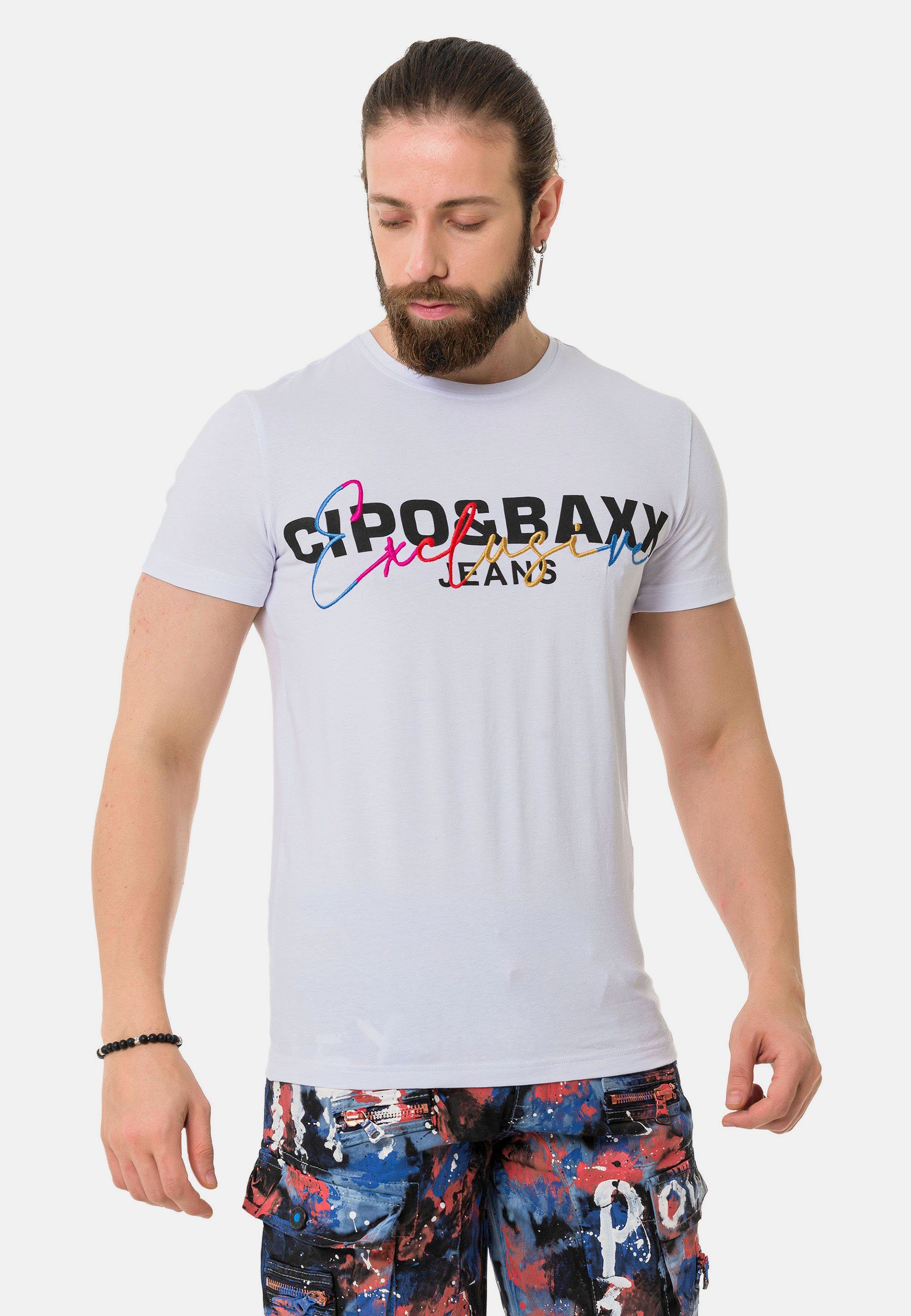 Cipo mit weiß T-Shirt & Markenprint Baxx