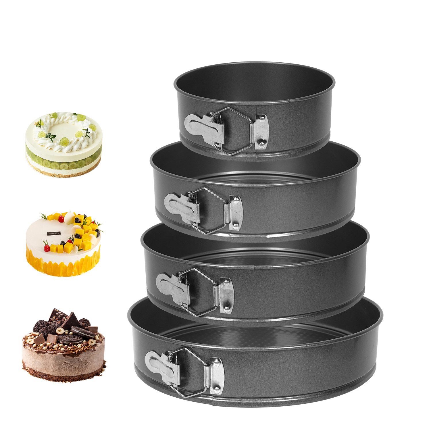 OSTWOLKE Springform 4-teiliges Springform Set Ø18/24/26/28cm runde Формы для выпечки Kuchenform