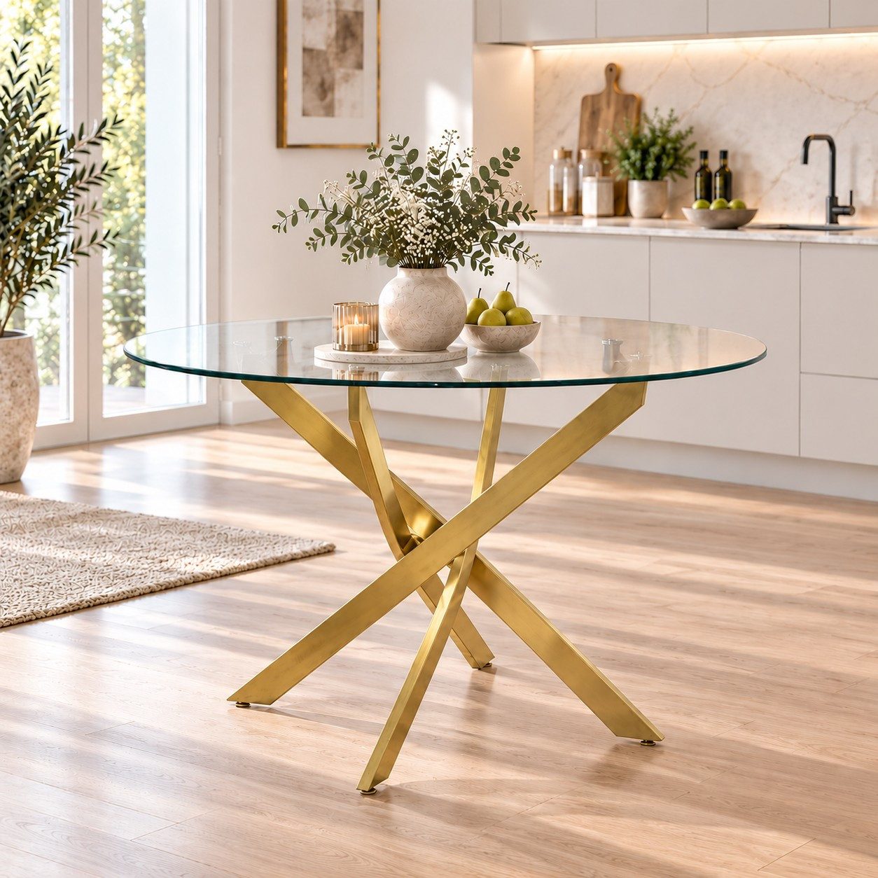 moebel-direkt-online Esstisch Glastisch Ø110 cm, Esstisch mit Sicherheitsglas