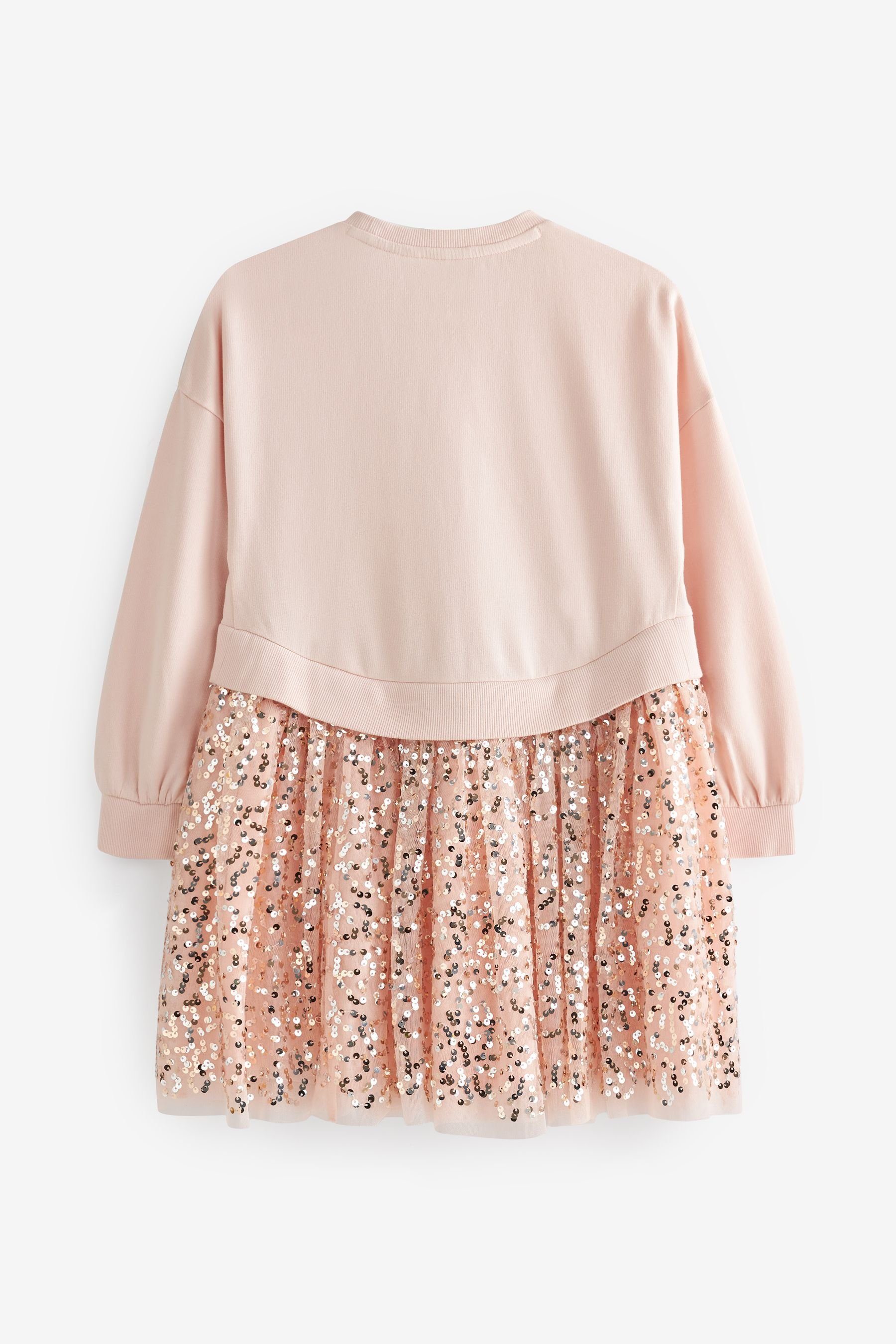 Sweatshirt-Skirt Pink Sweatkleid Pailletten (1-tlg) mit Next