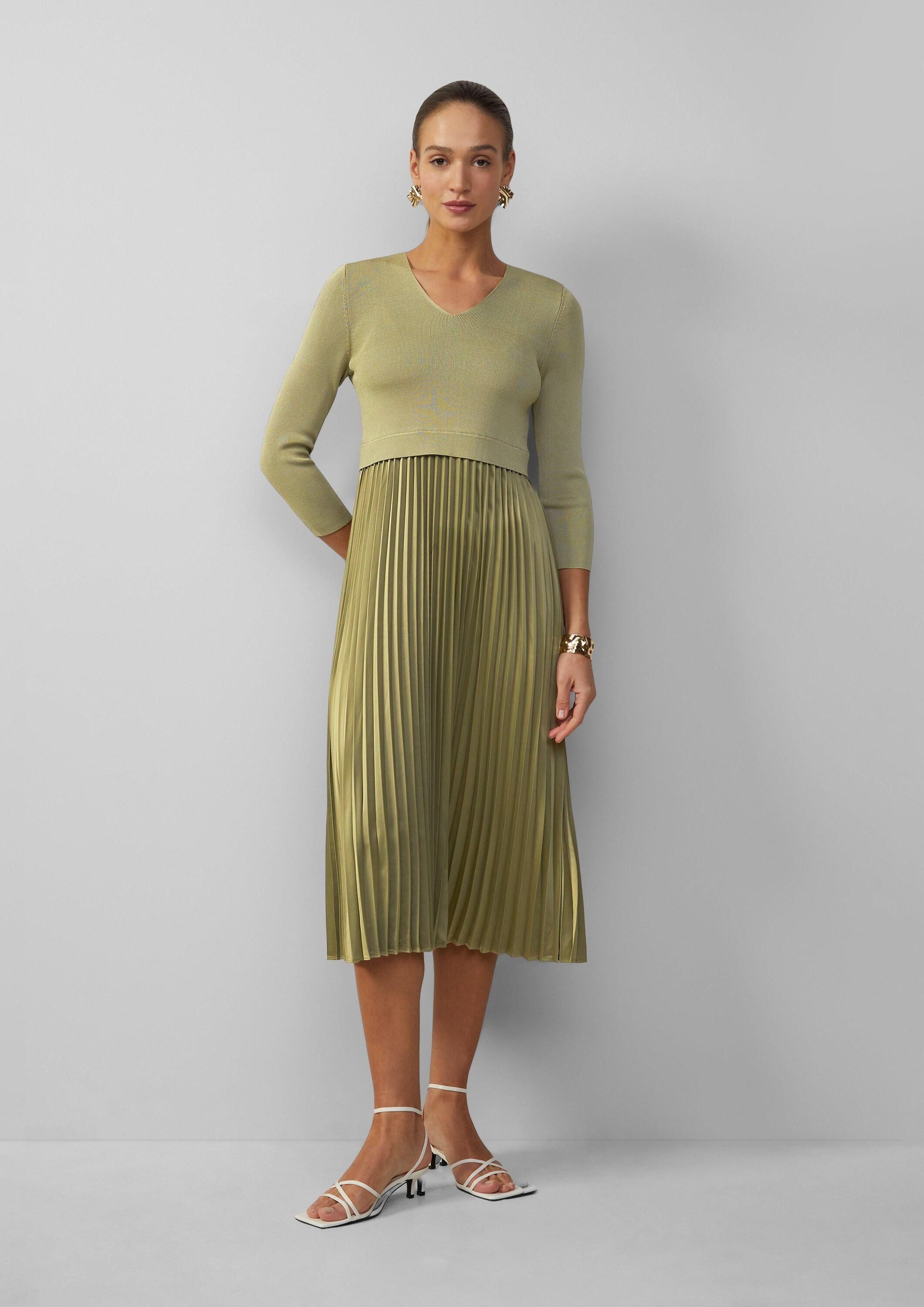 s.Oliver Midikleid Kleid Midikleid mit plissiertem günstig online kaufen