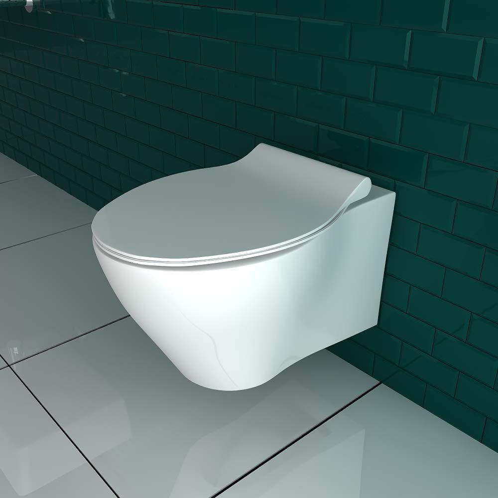 Sitz Alpenberger Spülrandlose Toilette mit Geberit Duofix UP320 Spülkasten inkl 