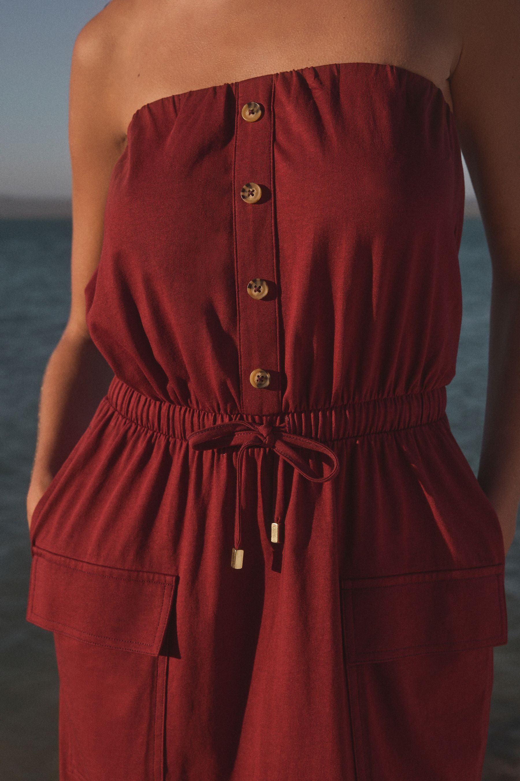 Next Bandeaukleid Bandeau-Jerseykleid im Utility-Stil (1-tlg)